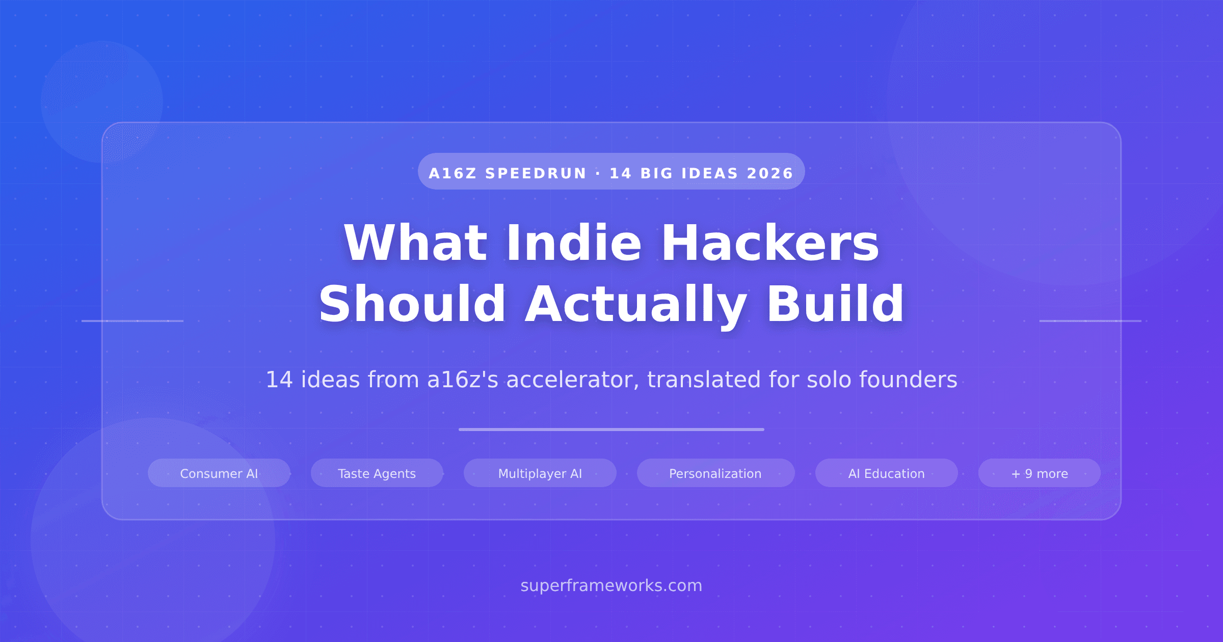 a16z Startup Ideas 2026: Speedrun's 14 Big Ideas for Indie Hackers