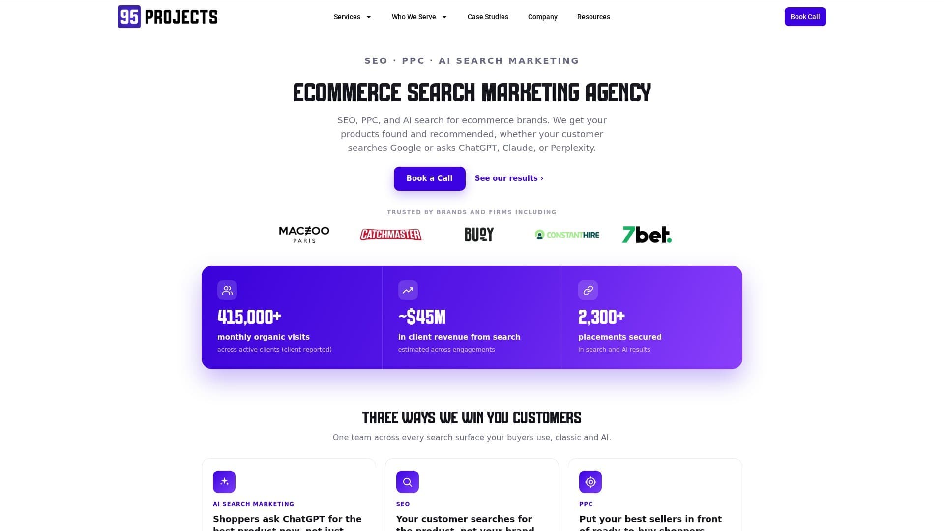 95 Projects website screenshot