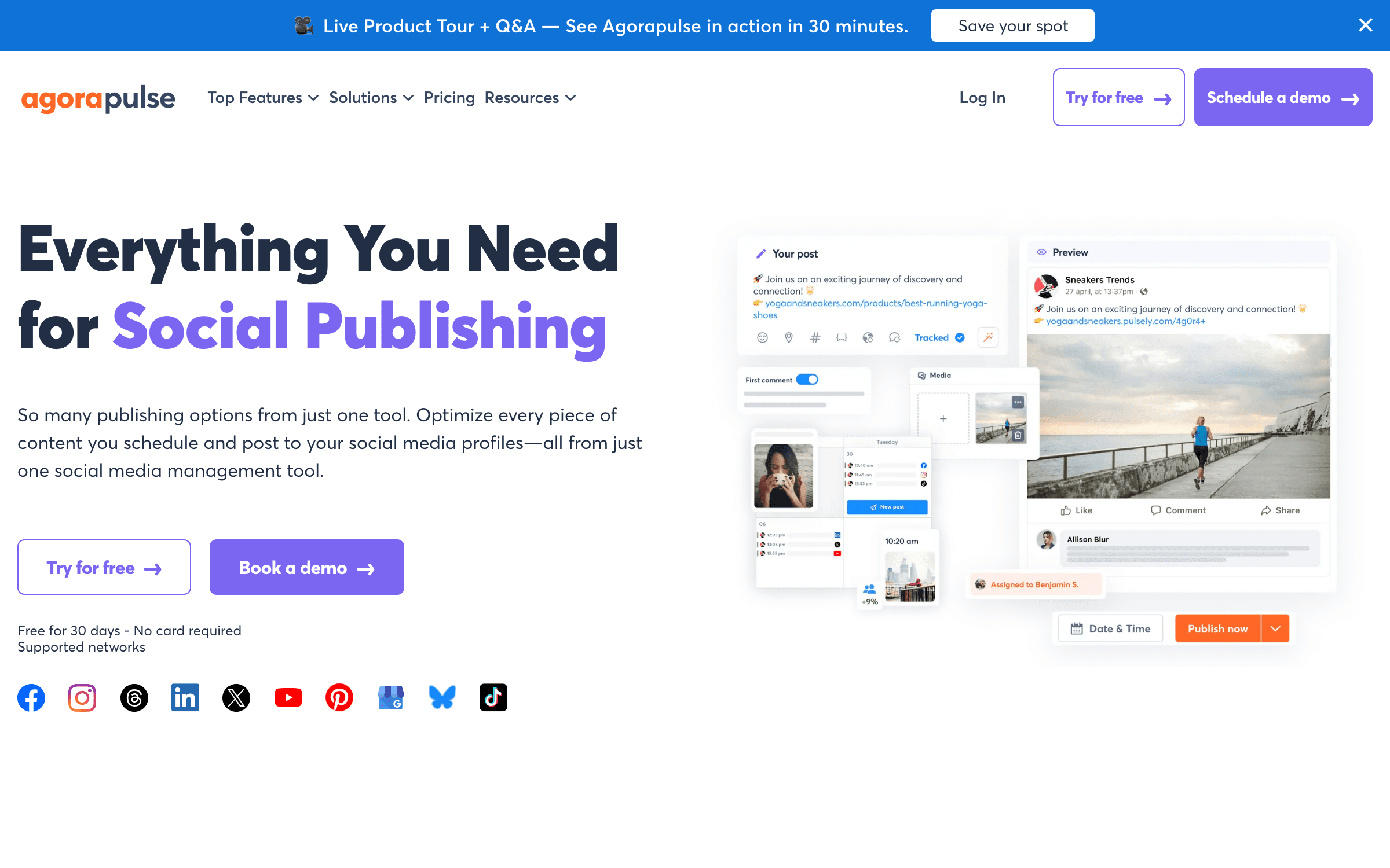 Agorapulse social media scheduling platform