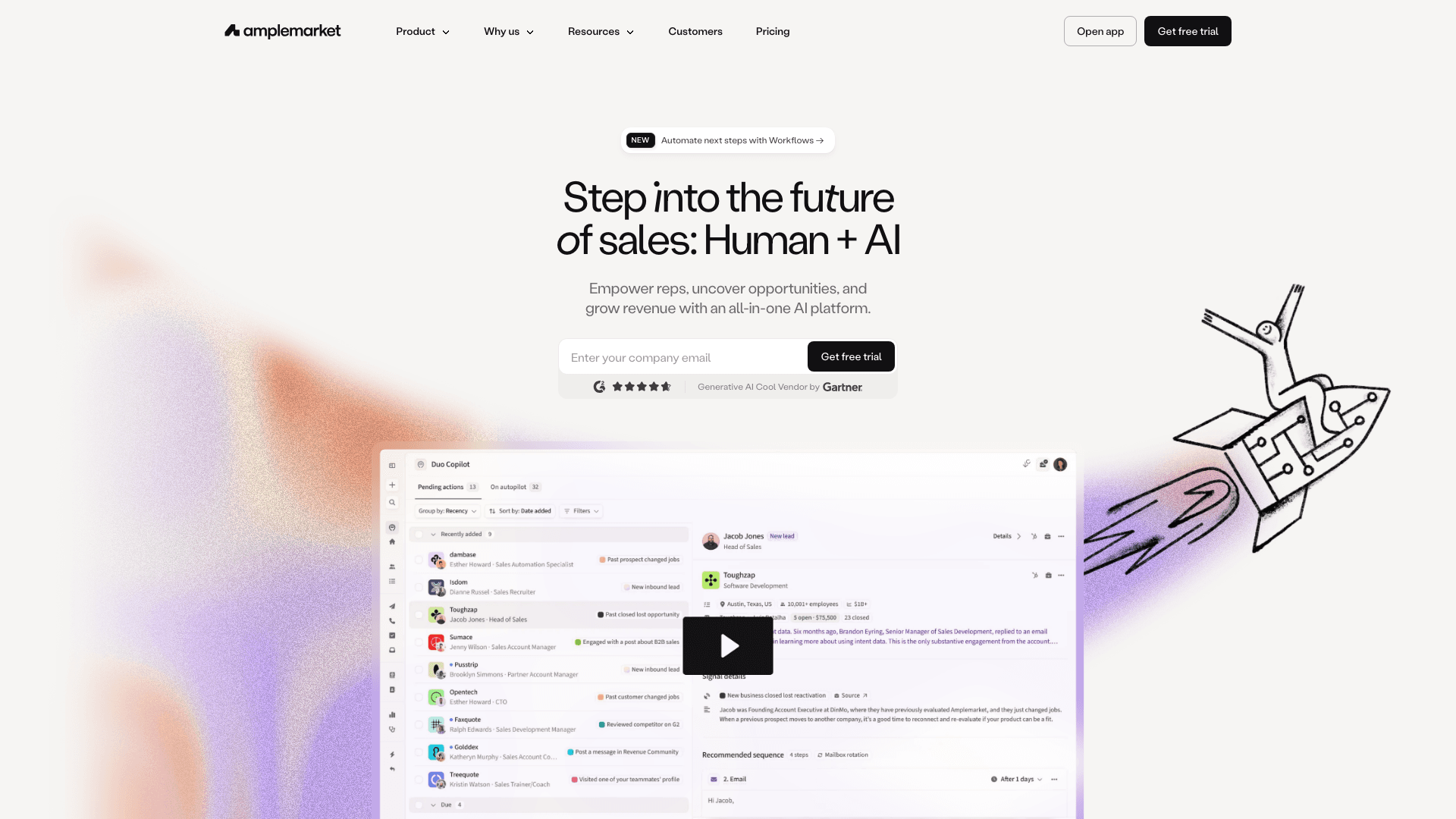 Amplemarket homepage
