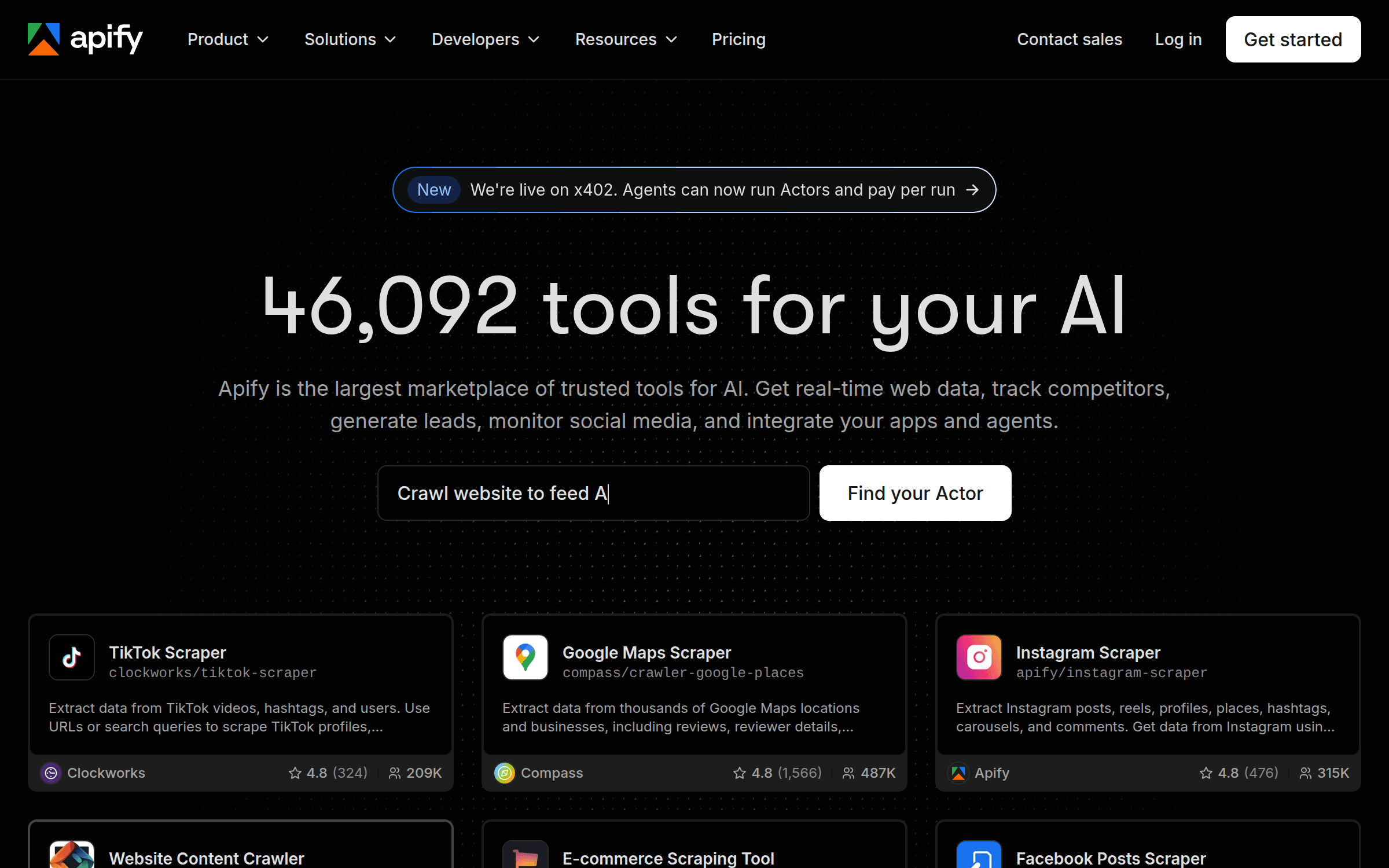 Apify competitor monitoring interface