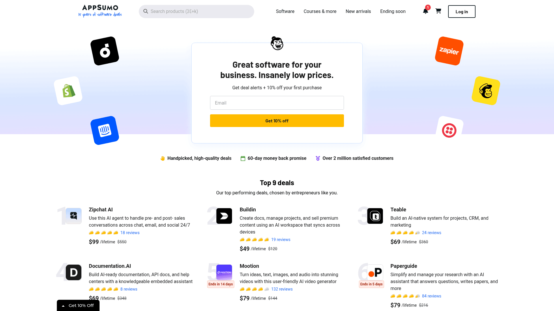 AppSumo homepage screenshot