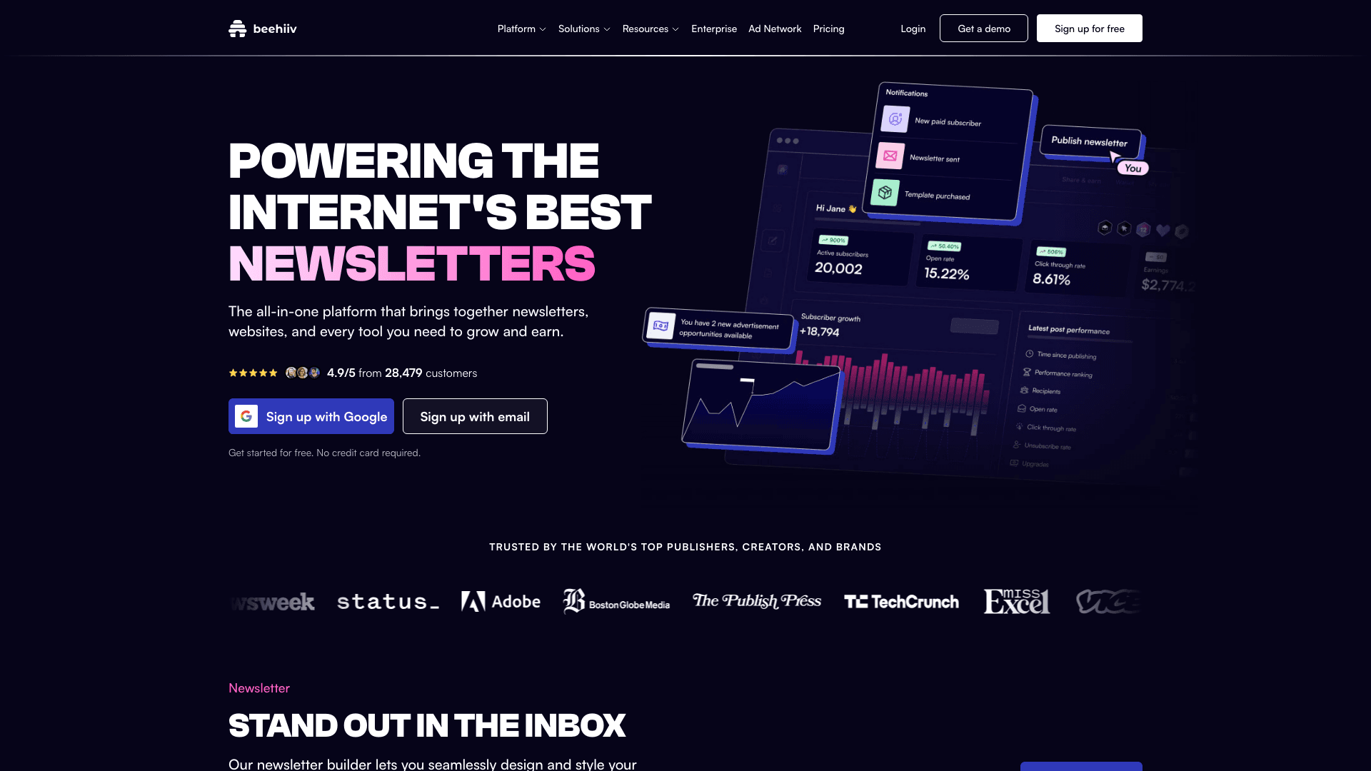 beehiiv affiliate program dashboard or product interface