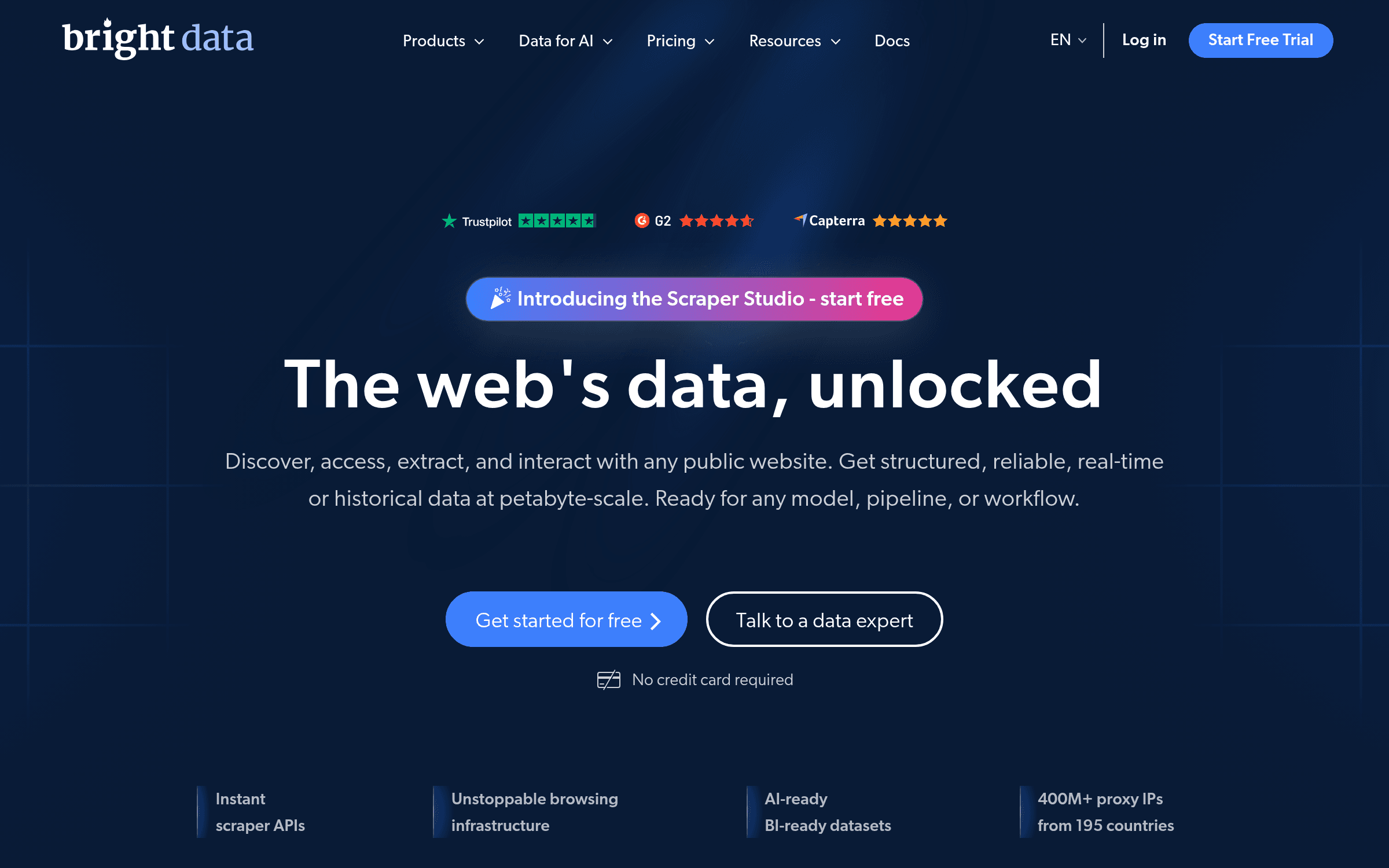 Bright Data competitor monitoring interface