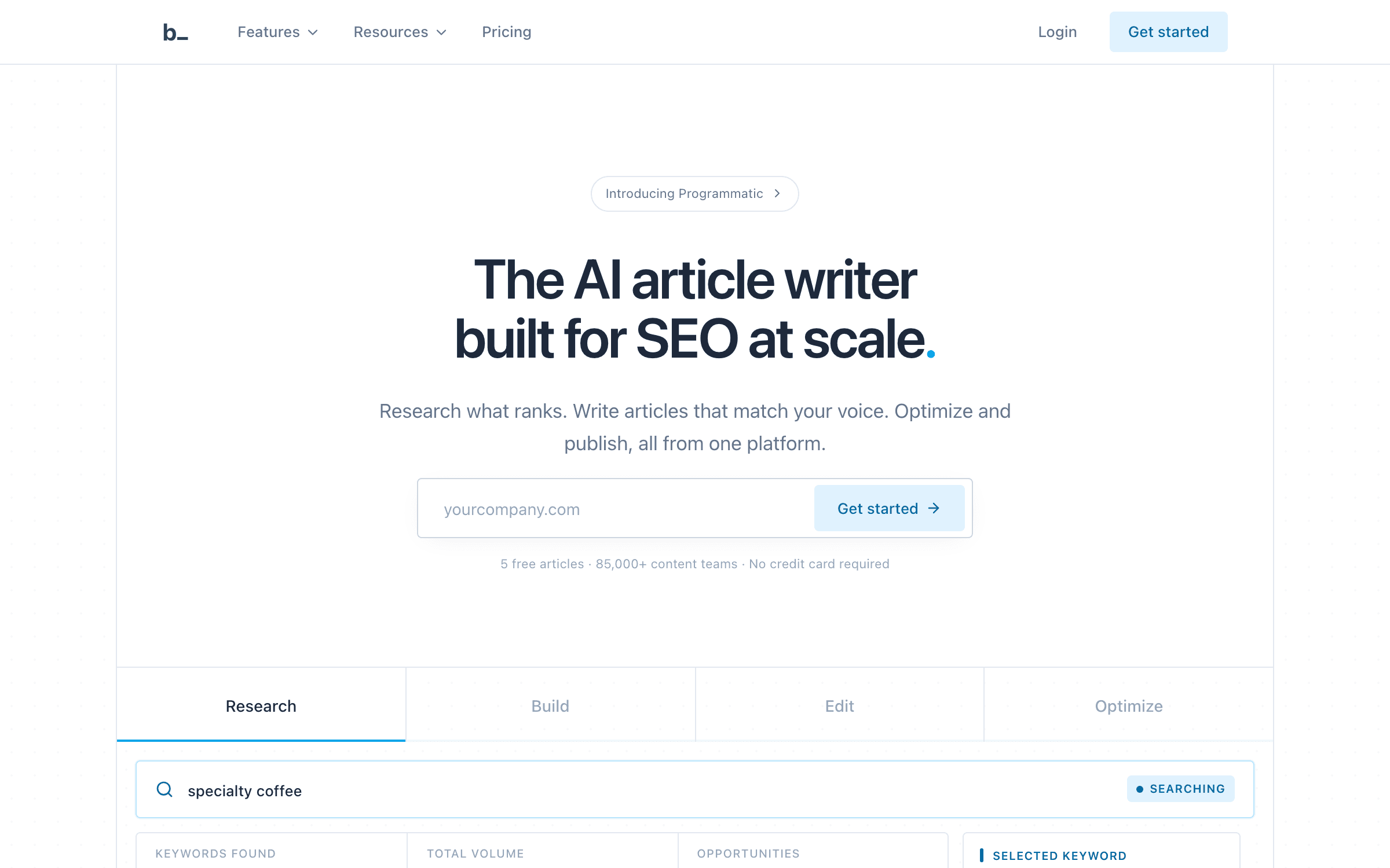 Byword interface showing AI SEO content workflow and optimization features