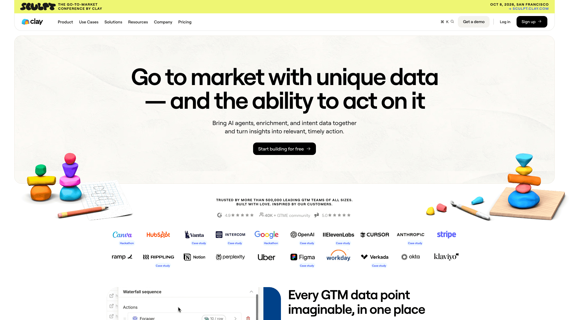 Clay homepage