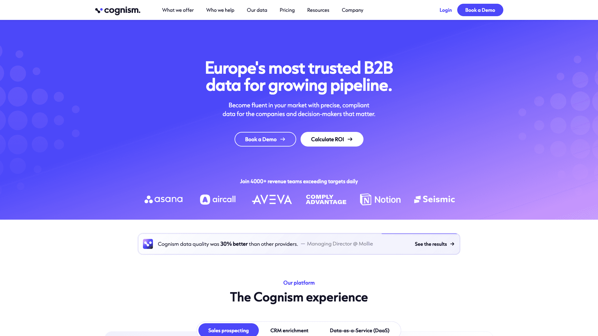 Cognism homepage