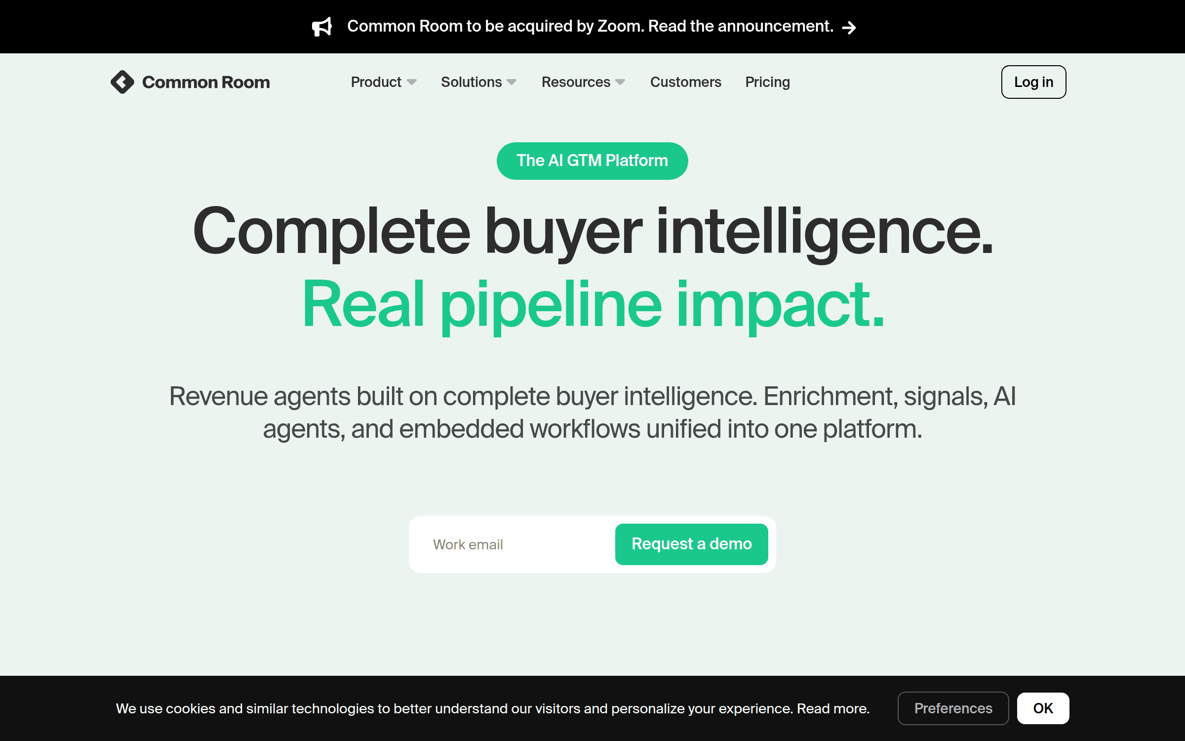 Common Room interface — Unify Community, Product, and Web Intent Into One View