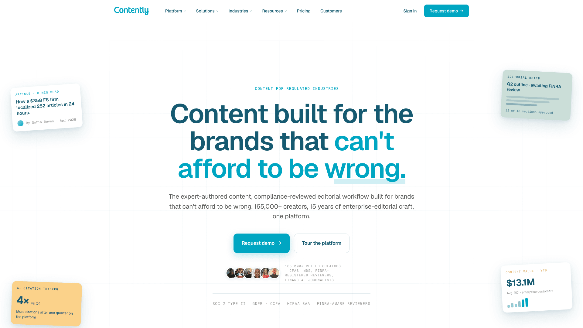 Contently agency homepage