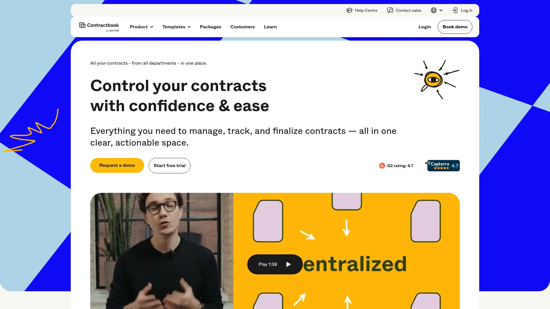 Contractbook interface showing contract workflow automation features