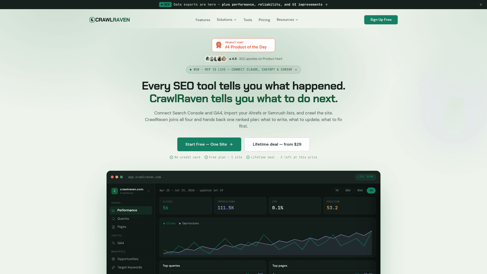 CrawlRaven homepage