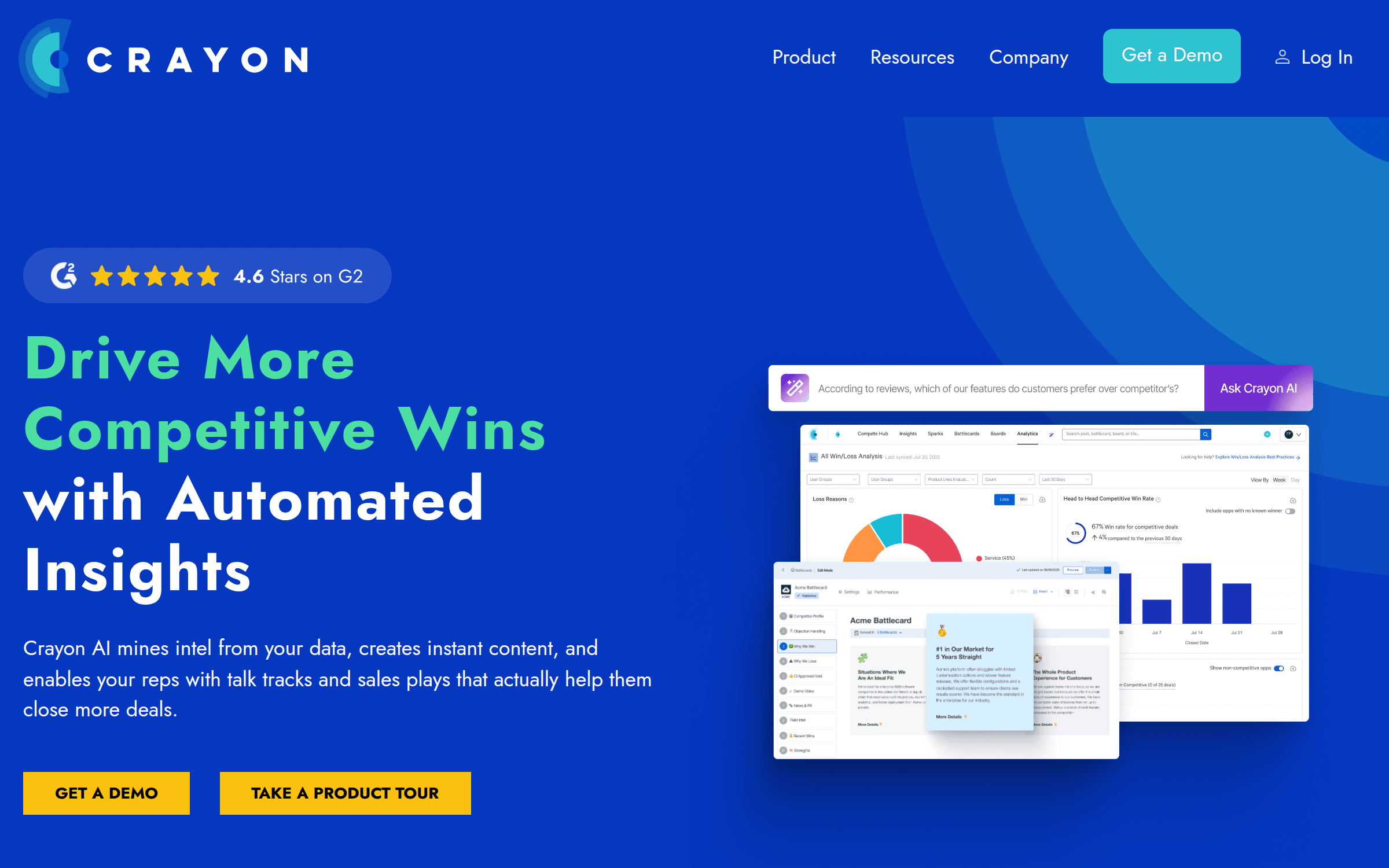 Crayon competitor monitoring interface