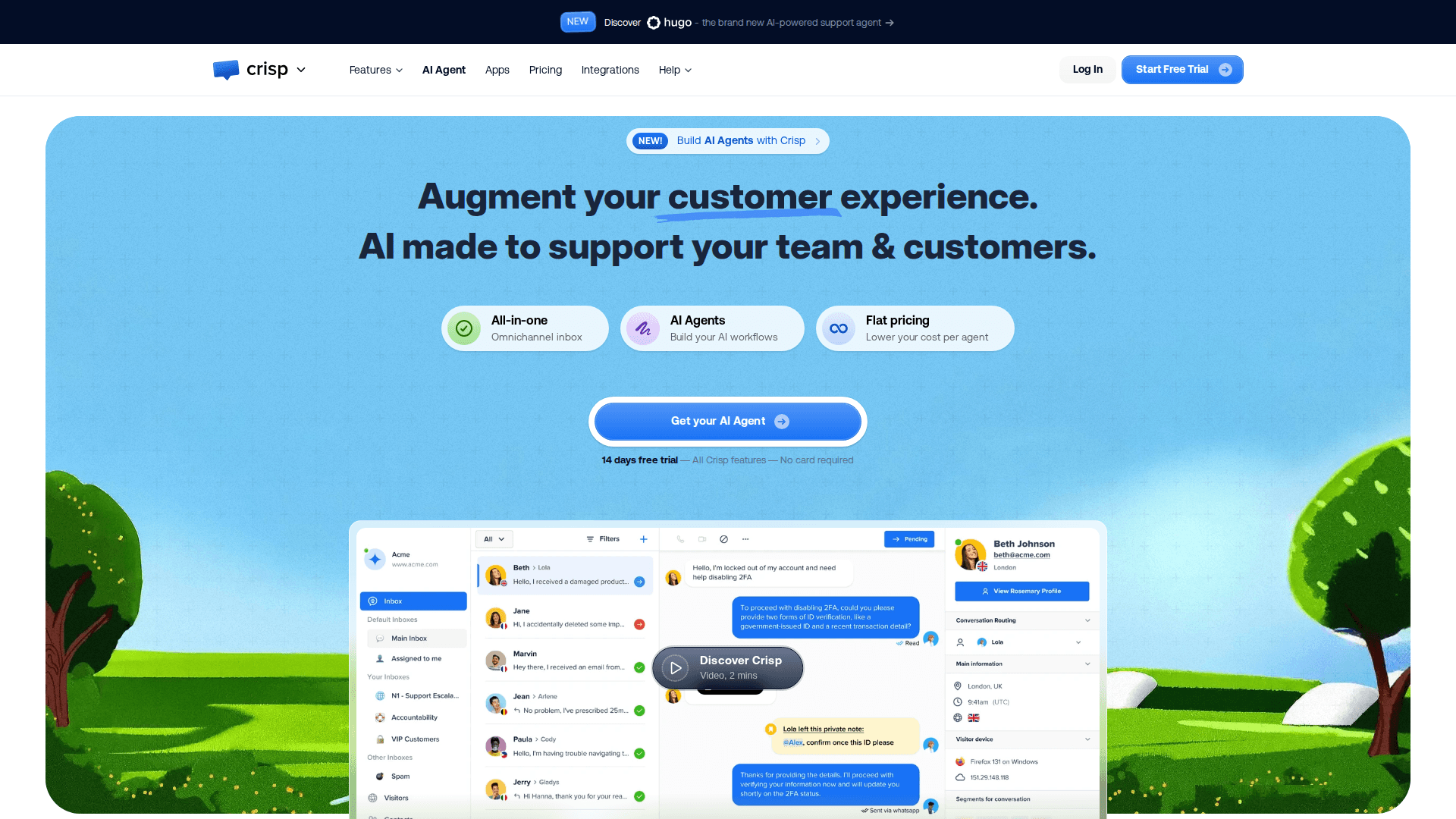Crisp interface — Your Bill Does Not Grow When Your Team Does