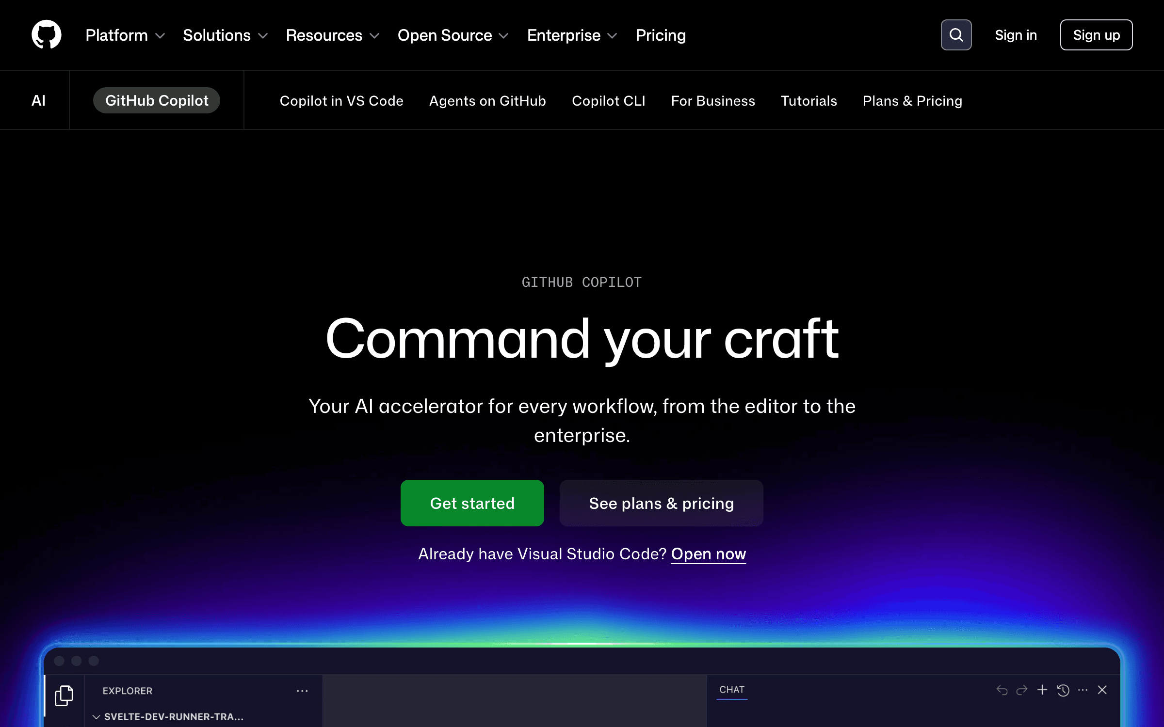 GitHub Copilot interface as a Cursor alternative
