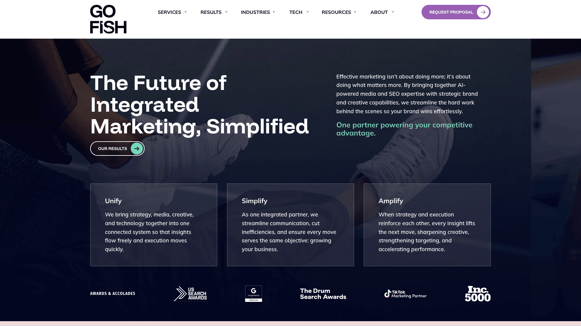 Go Fish Digital agency homepage