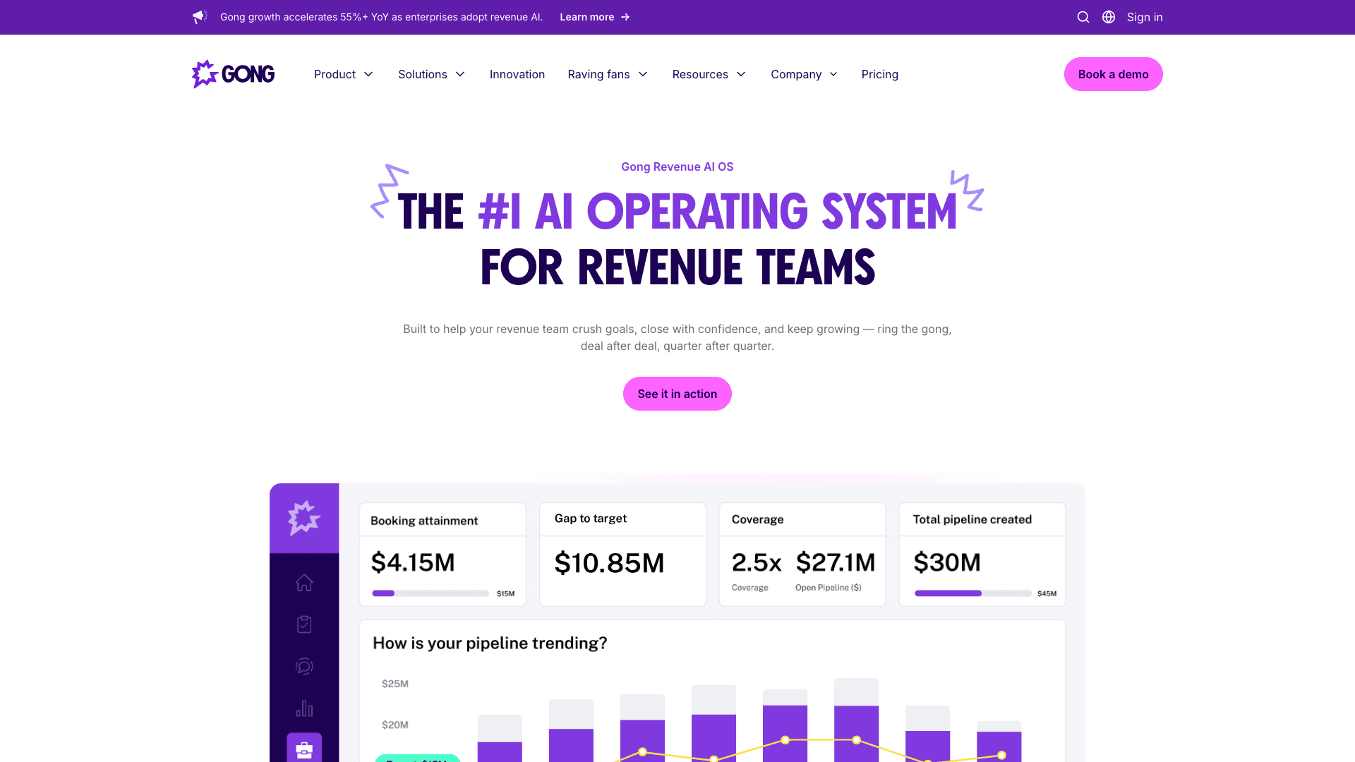 Gong interface — Coach Reps and Forecast From Call Data