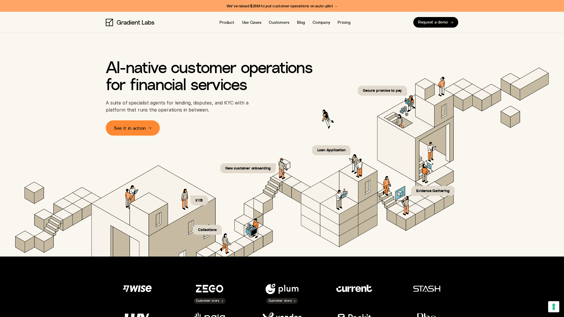 Gradient Labs interface — Ex-Monzo, Compliance-Grade Agents