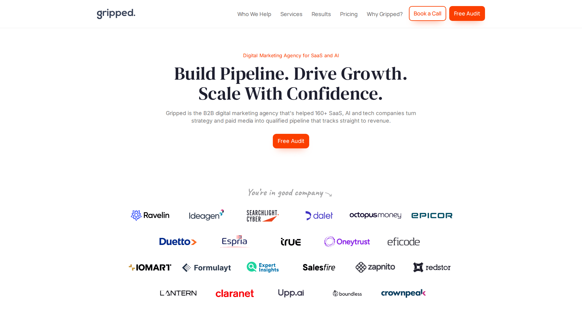 Gripped agency homepage