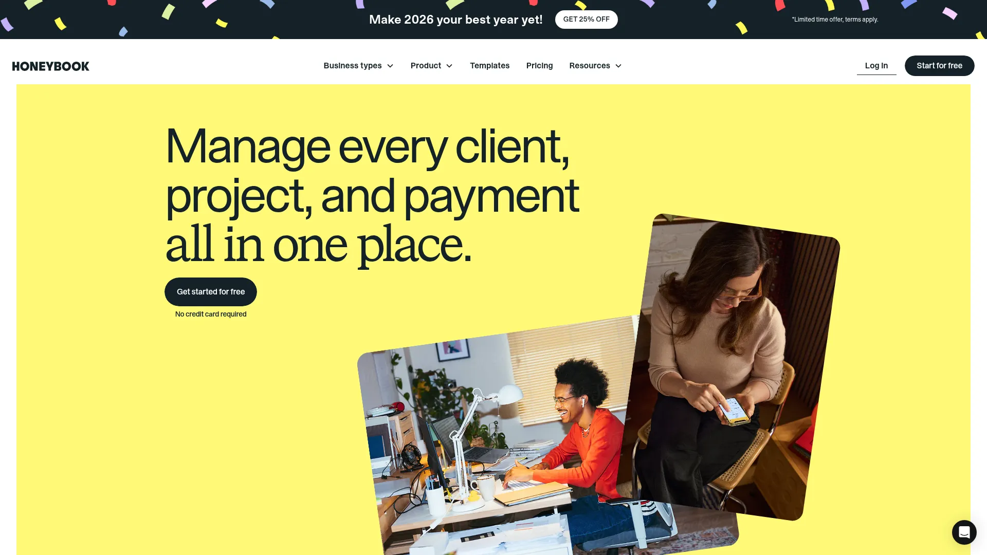 HoneyBook interface showing contract workflow automation features