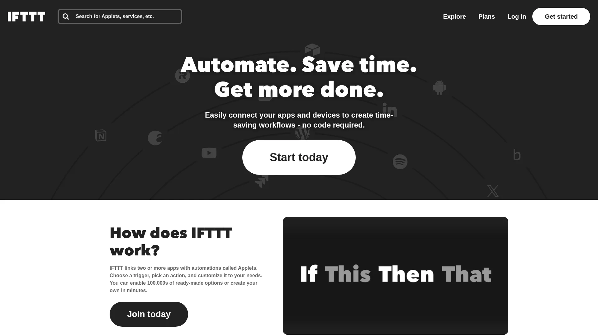 IFTTT interface showing workflow automation features for non-technical teams