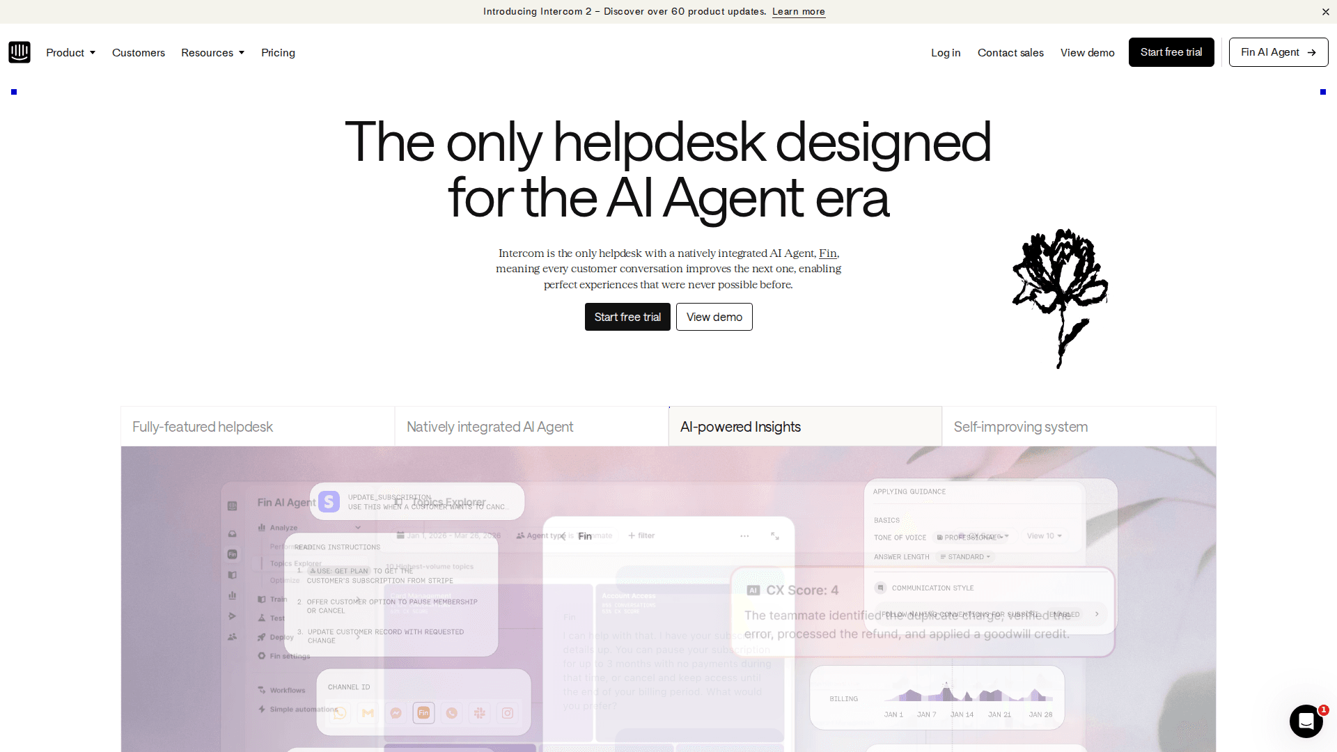 Intercom homepage