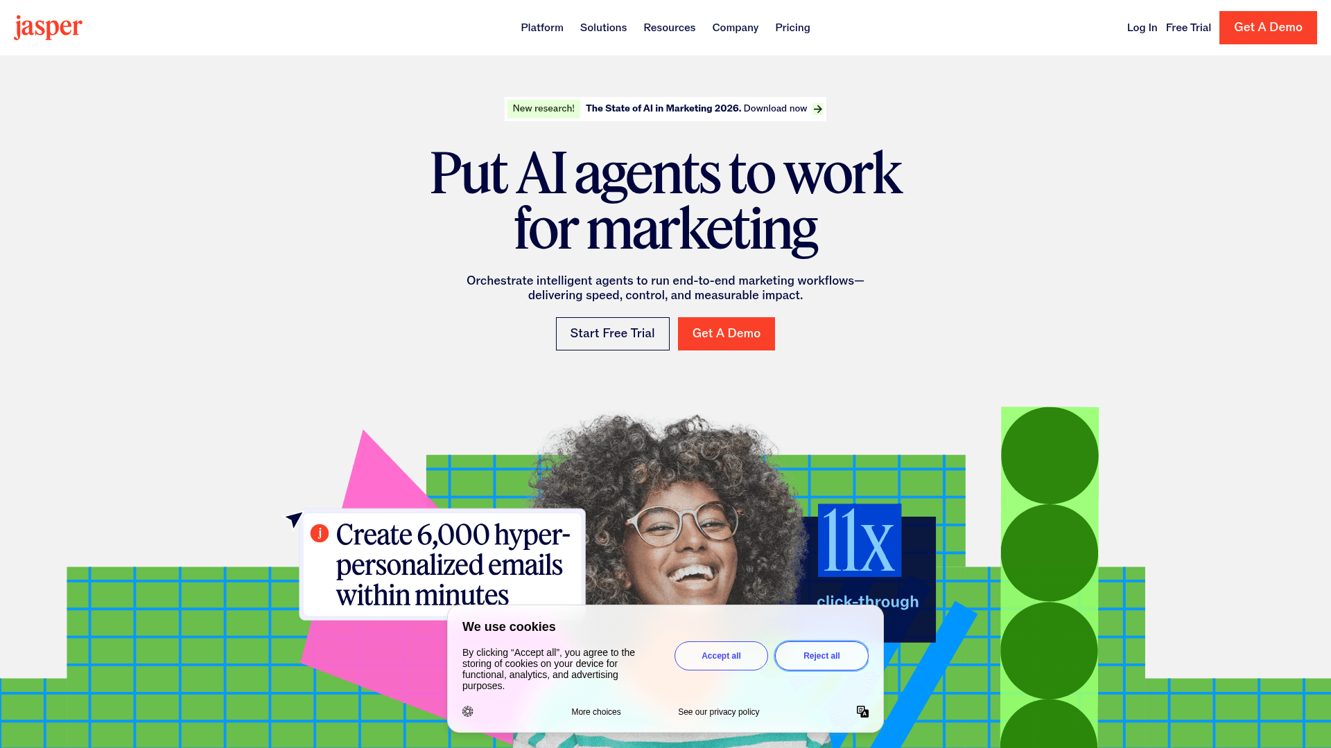 Jasper AI affiliate program dashboard or product interface