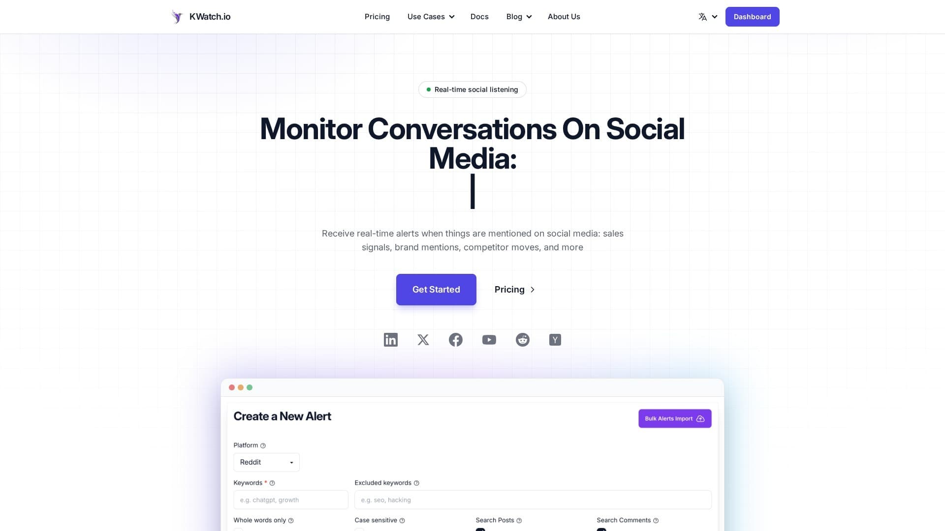 KWatch website screenshot