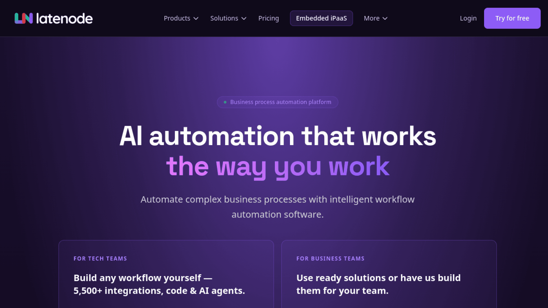 Latenode interface — CPU-Second Billing Makes 10,000 Simple Runs Free