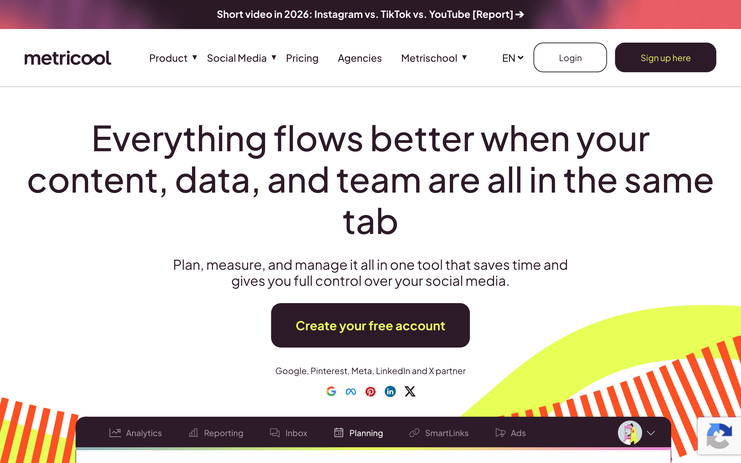 Metricool social media scheduling platform