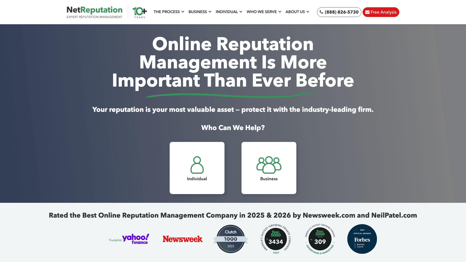NetReputation agency homepage