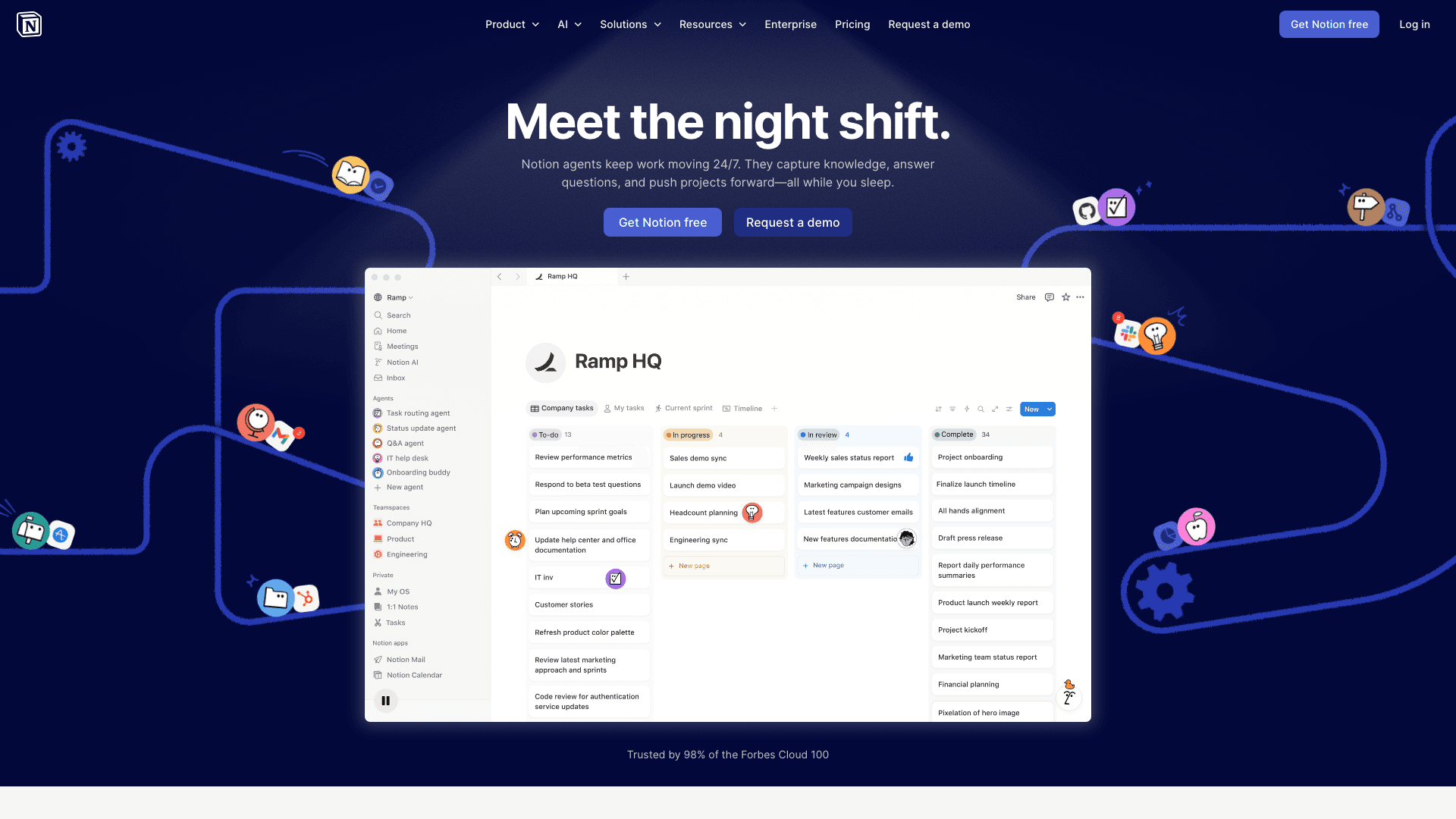 Notion affiliate program dashboard or product interface