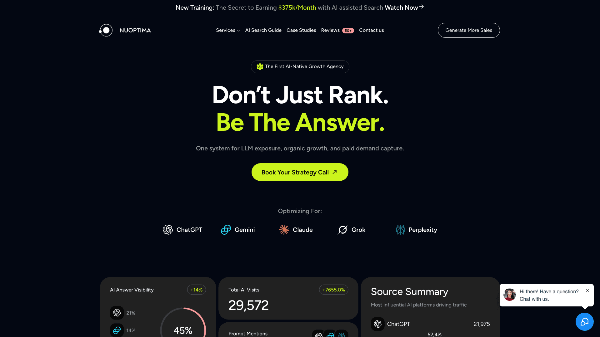 NUOPTIMA agency homepage