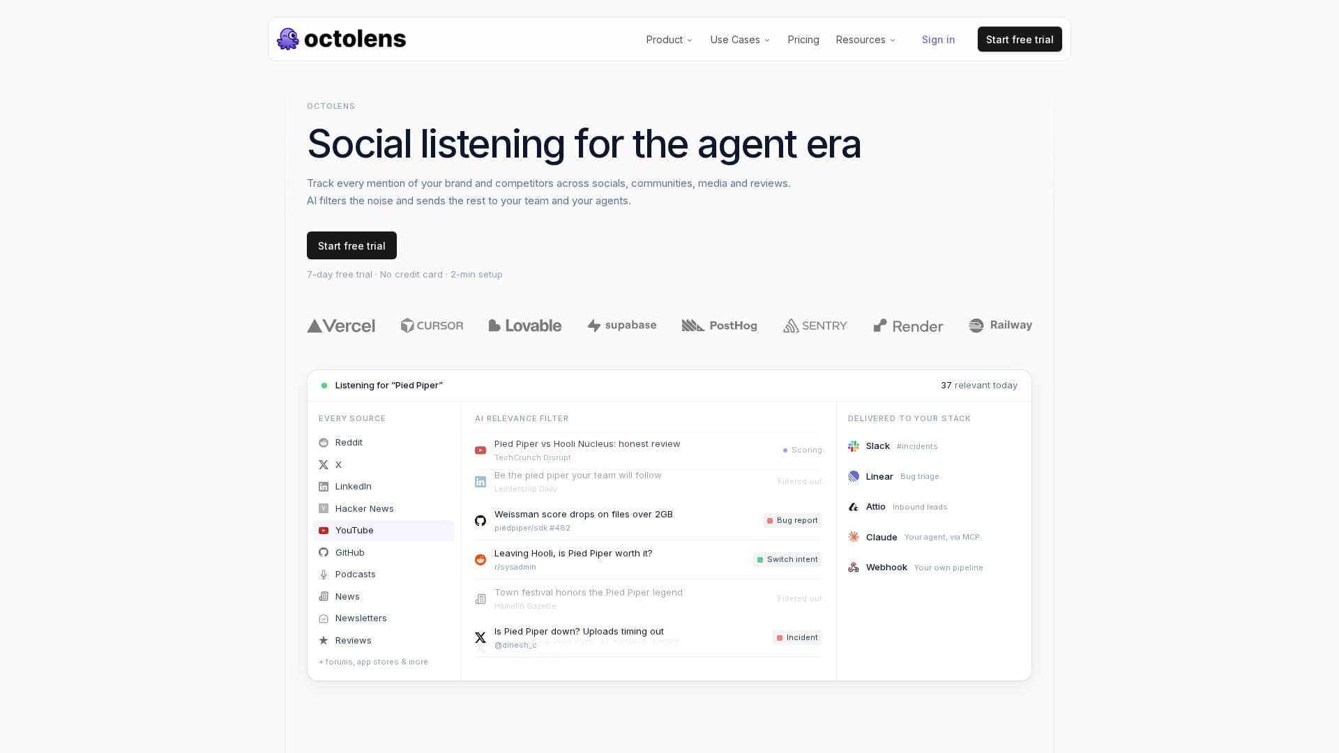 Octolens website screenshot