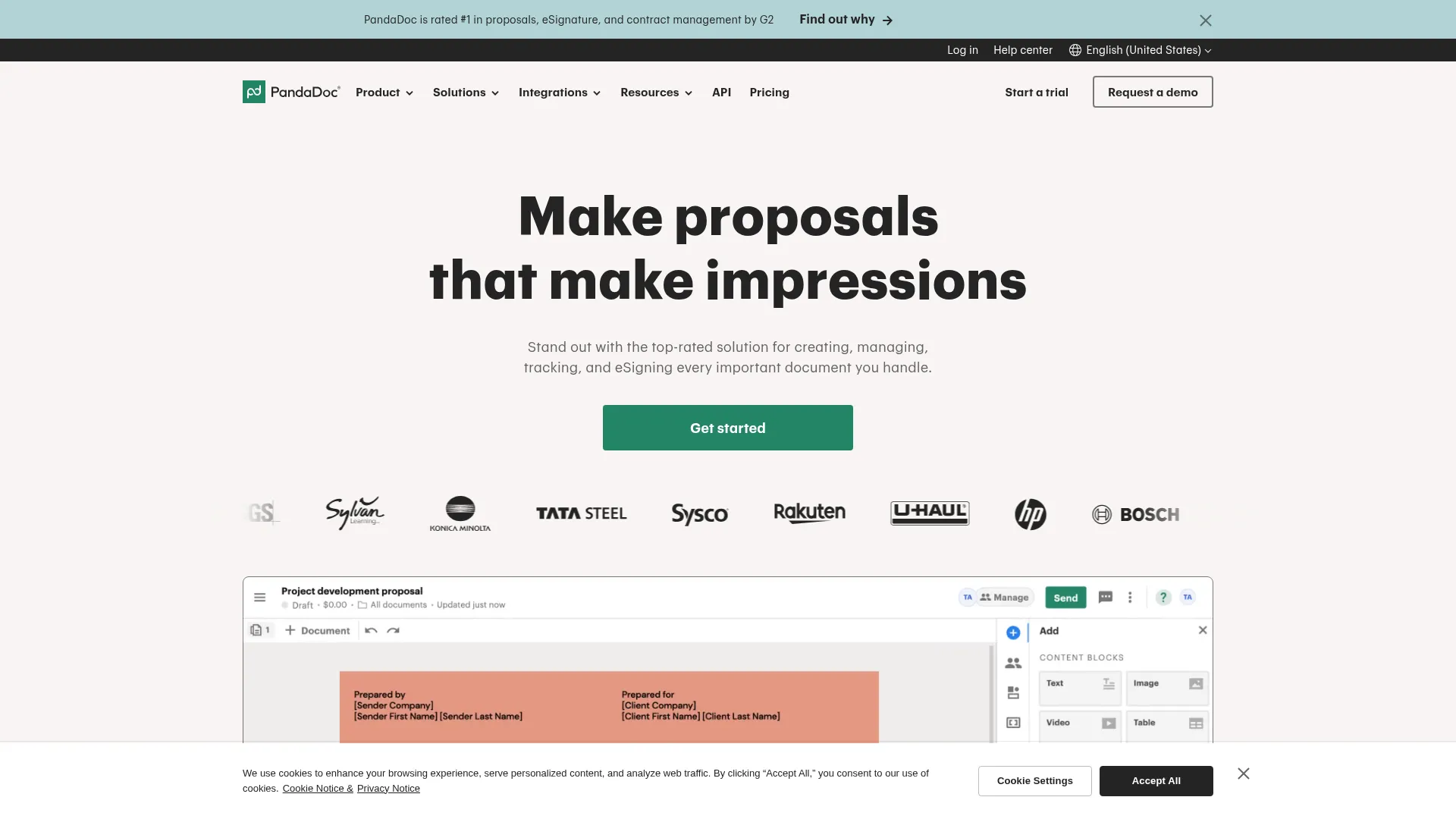 PandaDoc interface showing contract workflow automation features