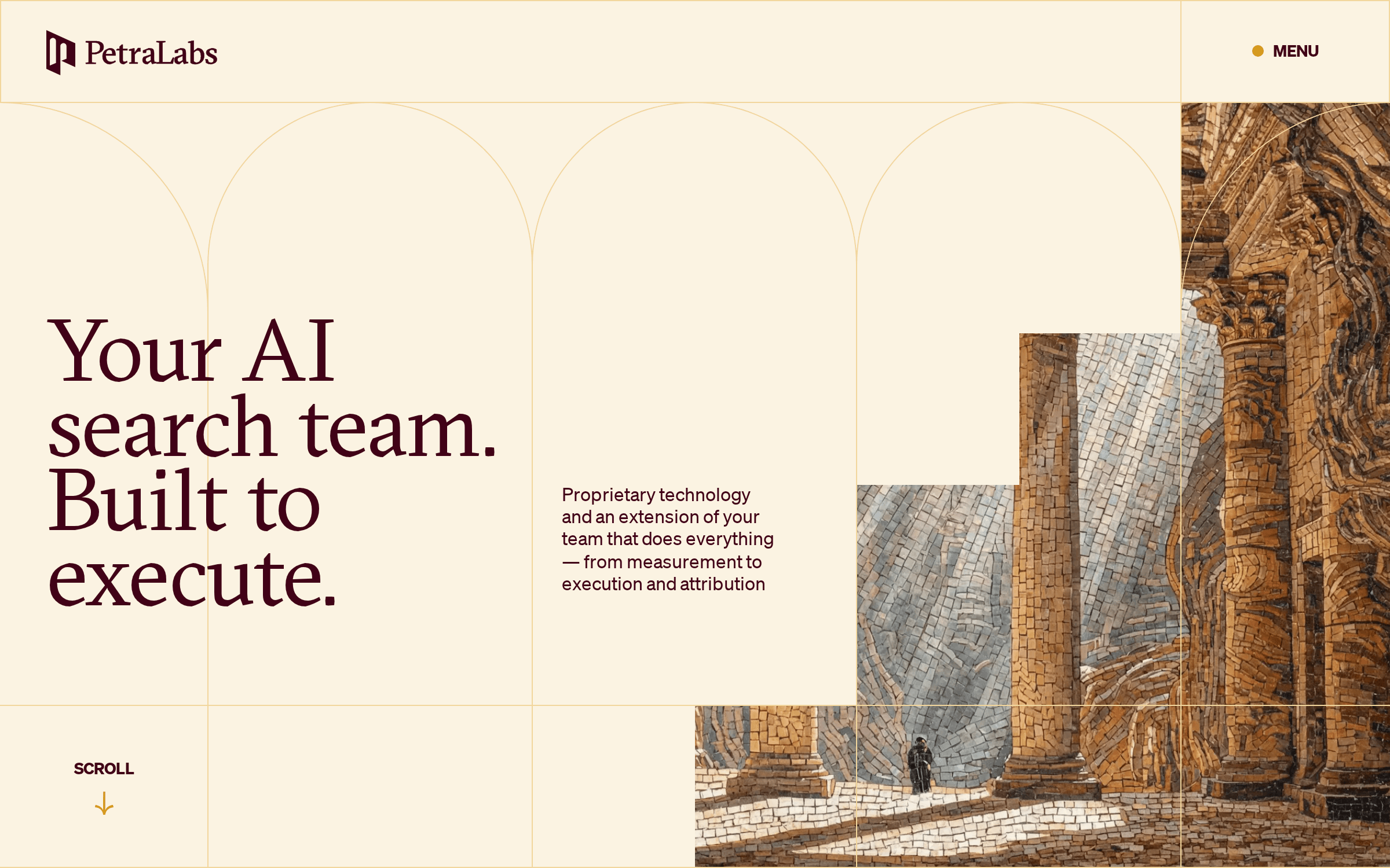 Petra Labs interface showing AI brand mention tracking and visibility analytics