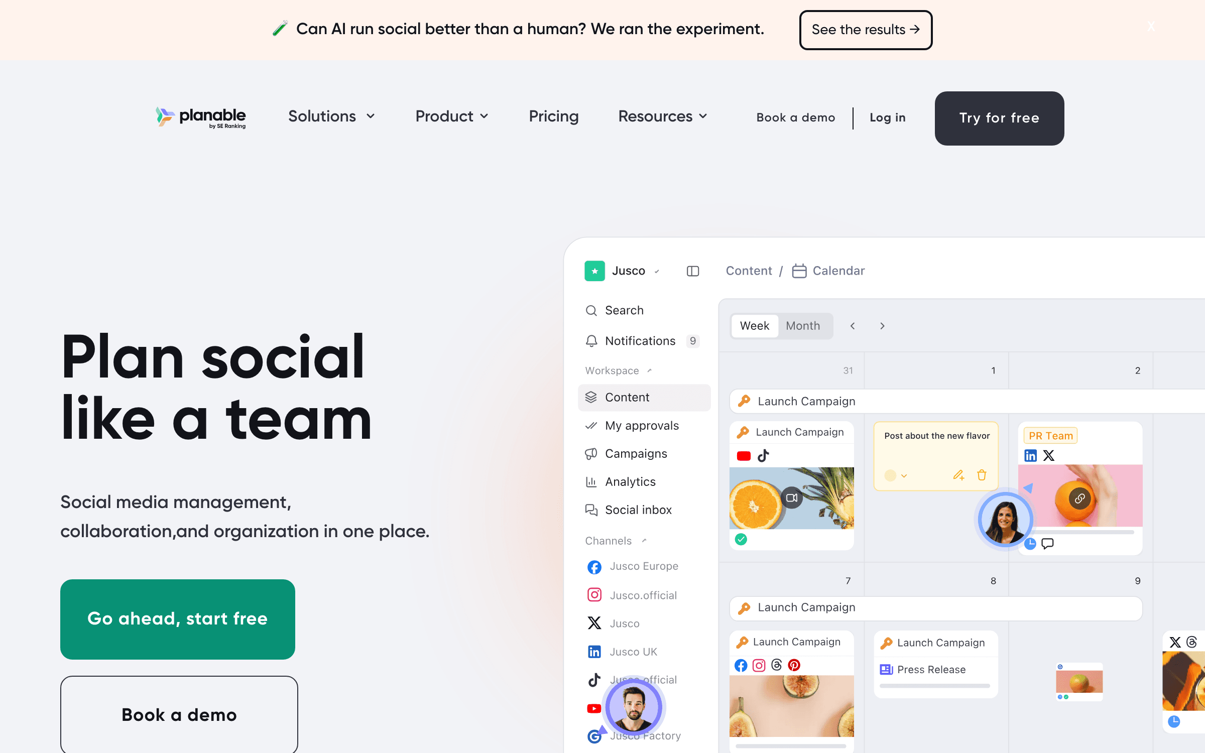 Planable social media scheduling platform