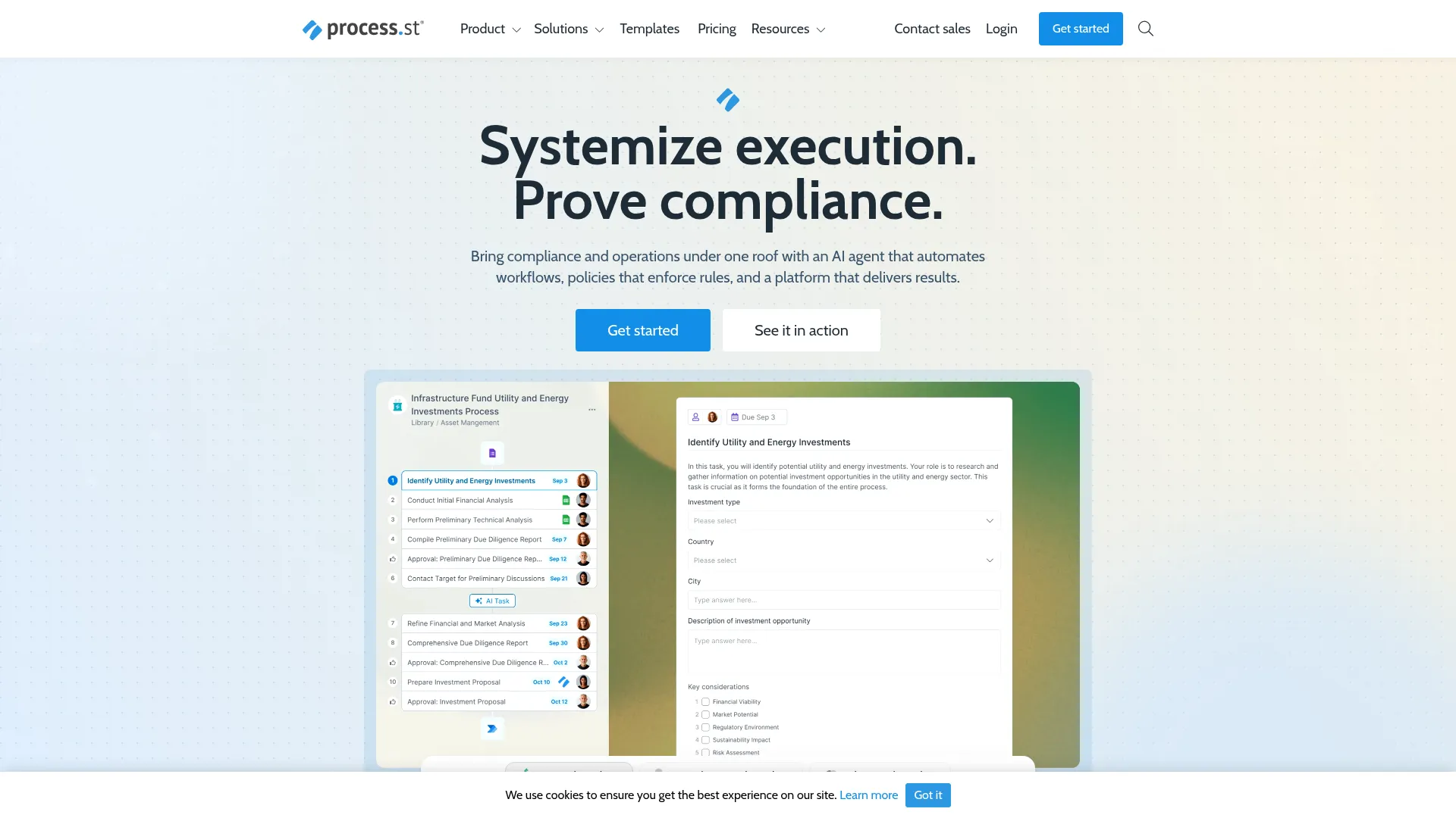 Process Street interface showing workflow automation features for non-technical teams