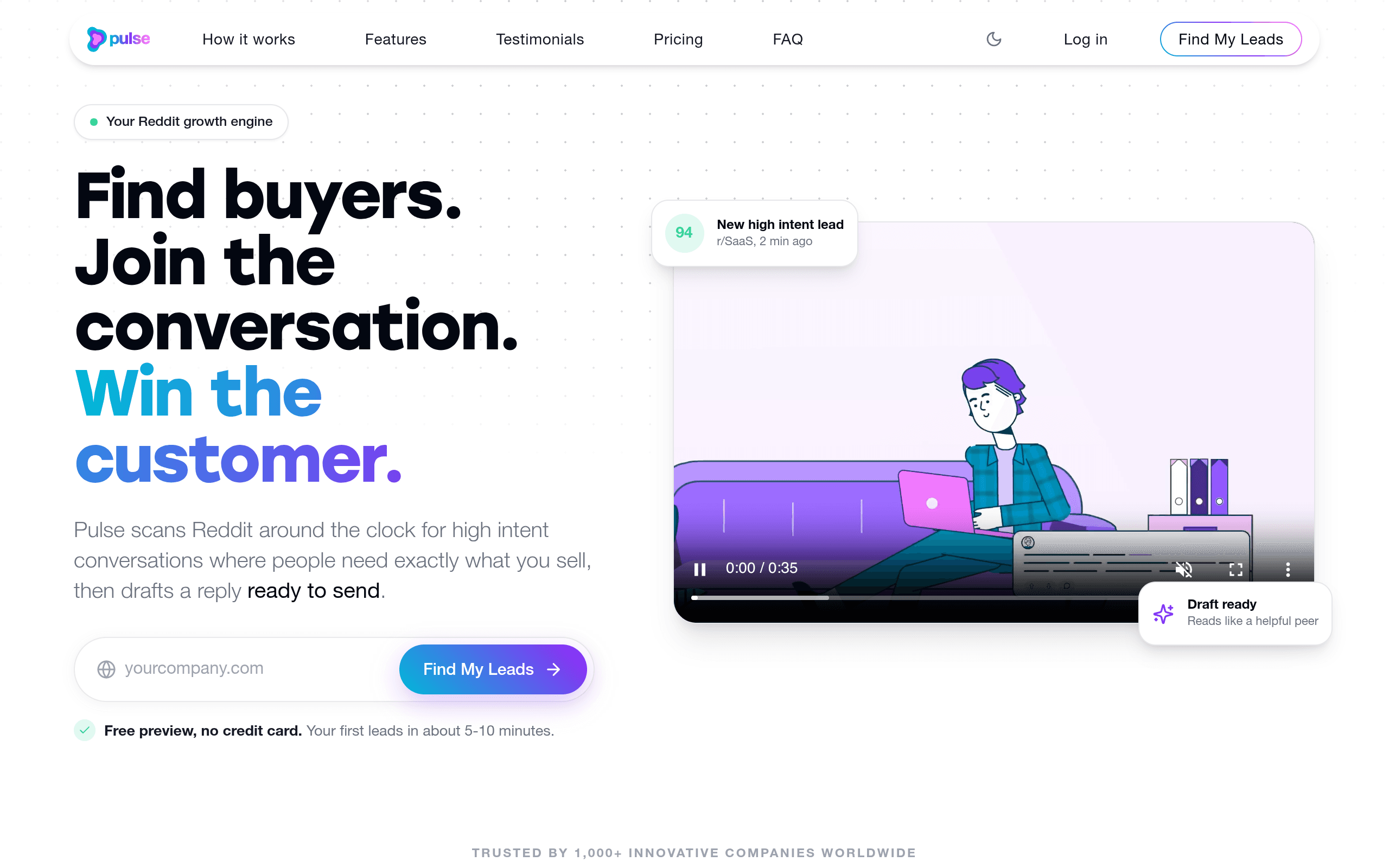 Pulse website screenshot