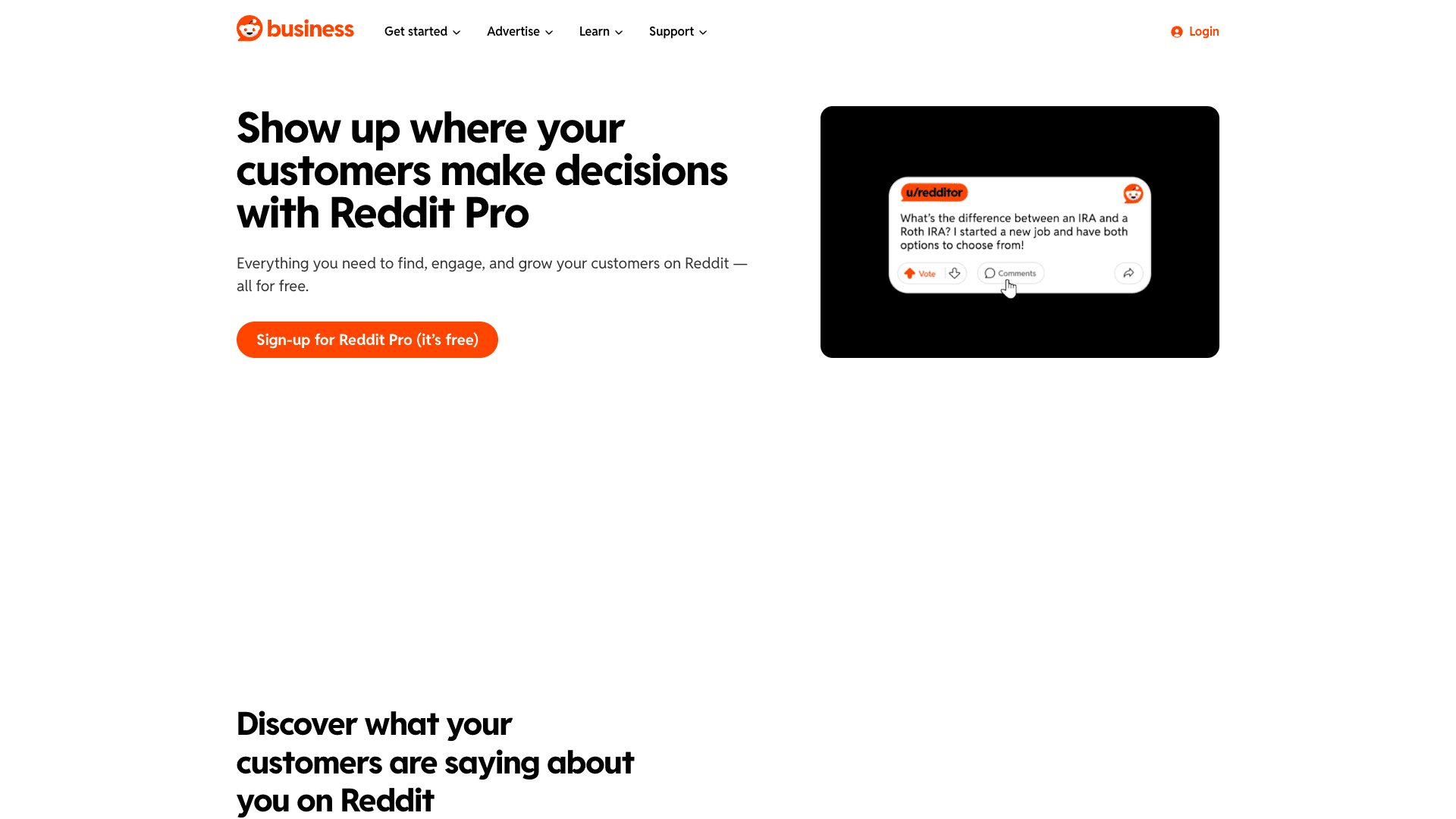 Reddit Pro Trends website screenshot
