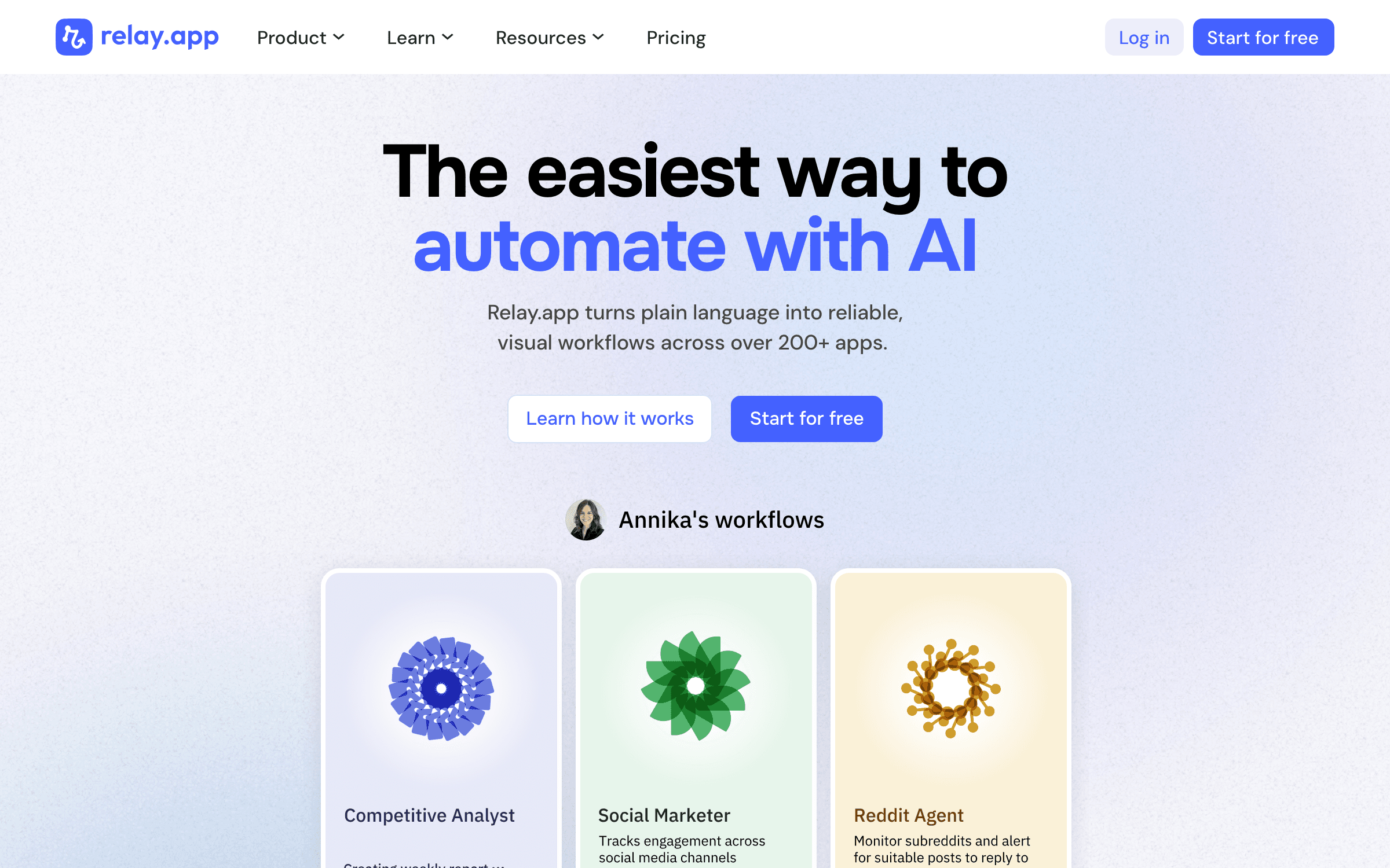 Relay.app interface showing AI workflow management for internal operations