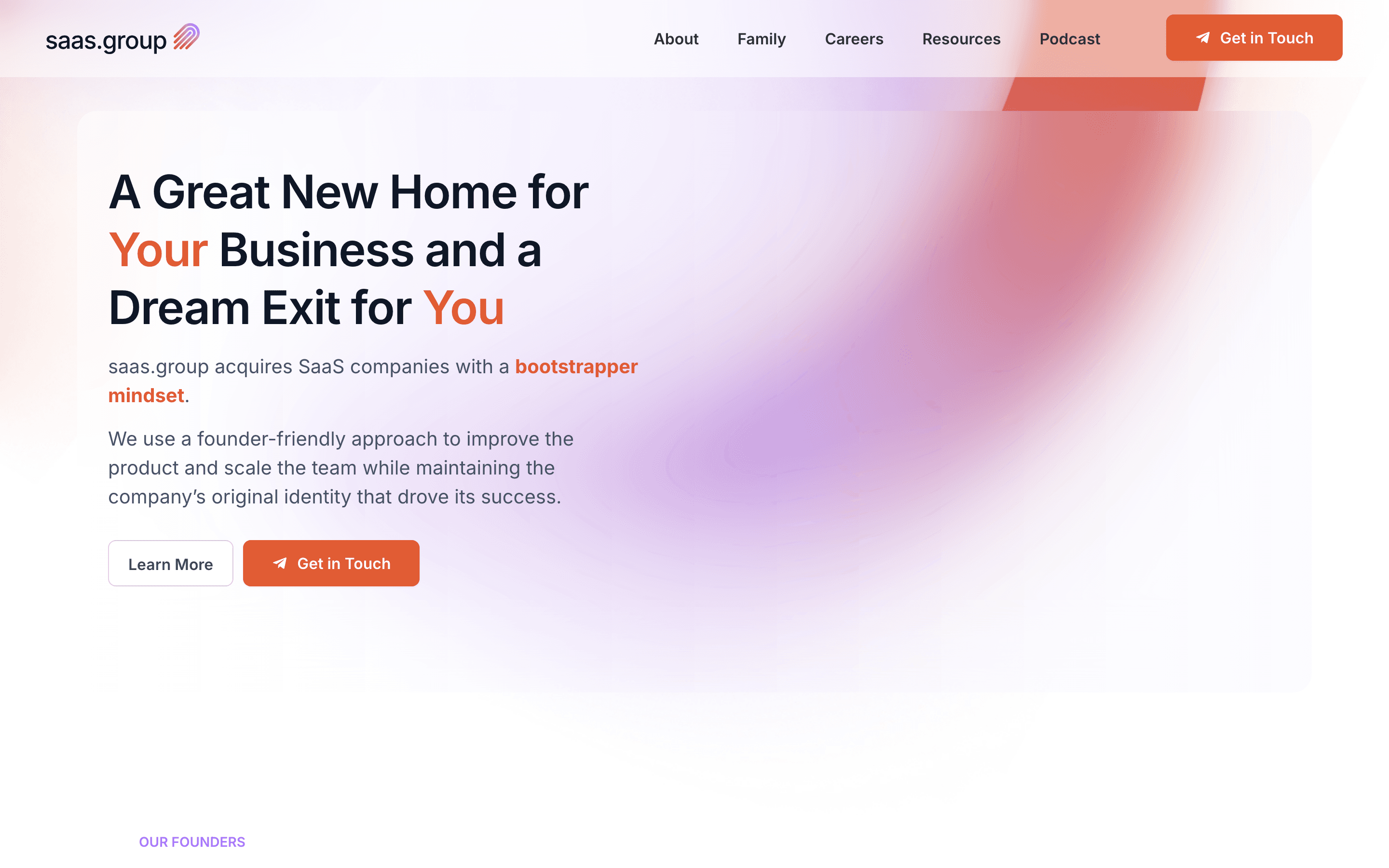 saas.group platform for SaaS acquisitions and bootstrapped startup exits