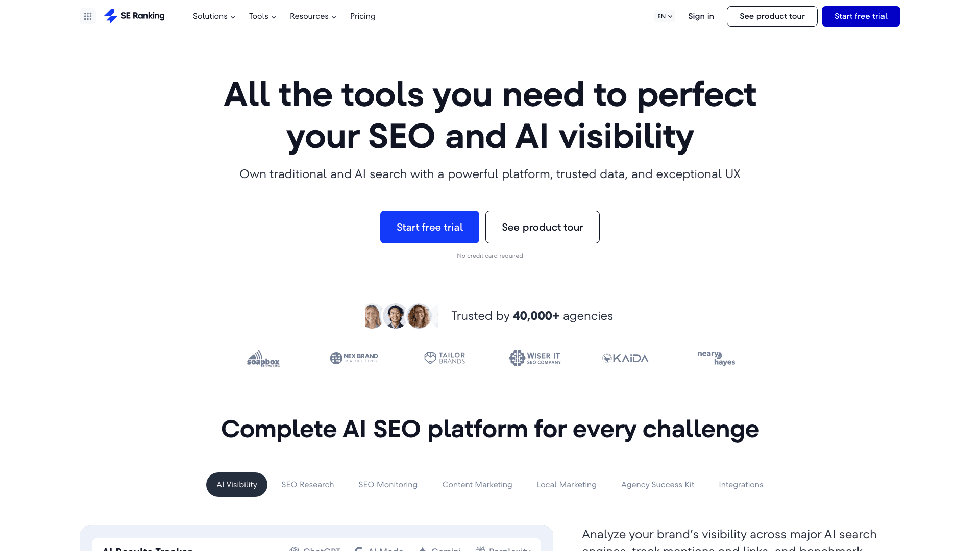 SE Ranking interface showing competitor analysis dashboard and insights