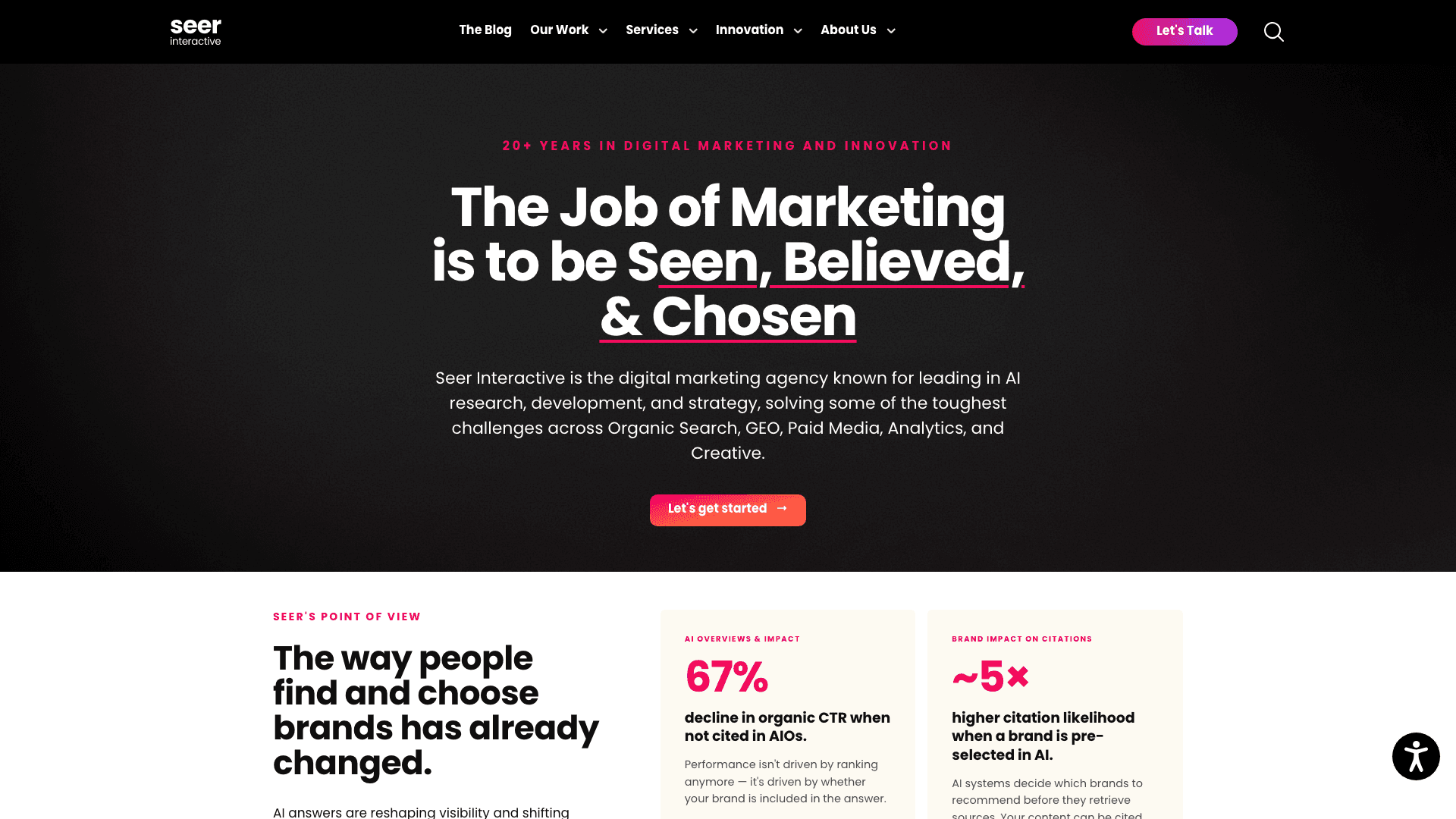 Seer Interactive agency homepage
