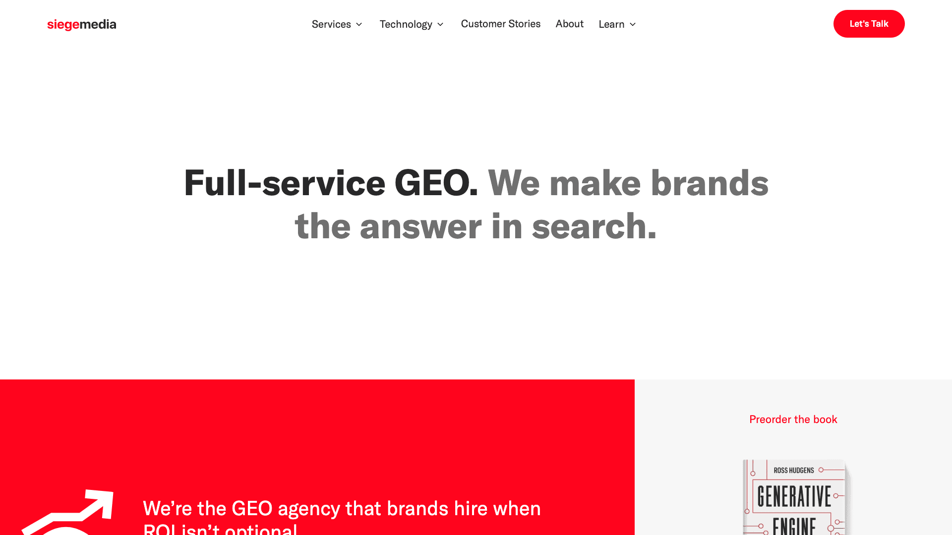 Siege Media agency homepage