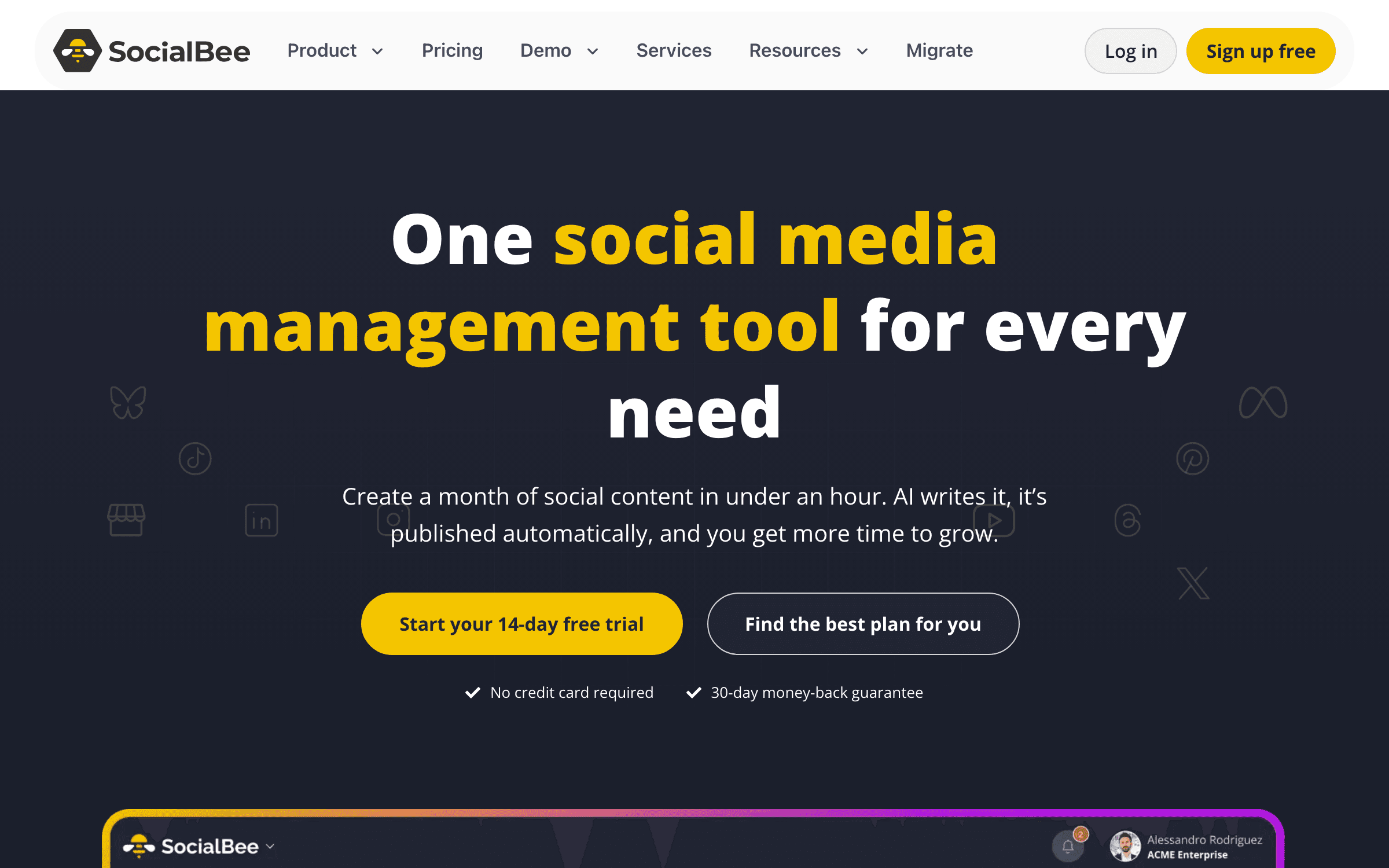 SocialBee social media scheduling platform