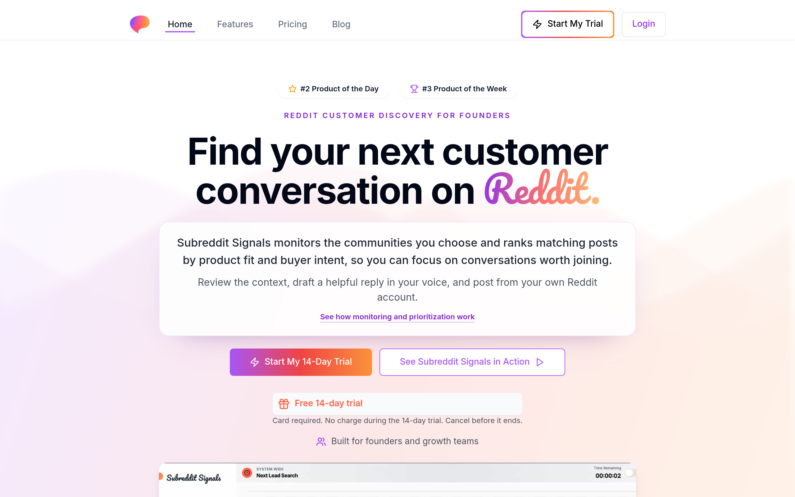 Subreddit Signals website screenshot