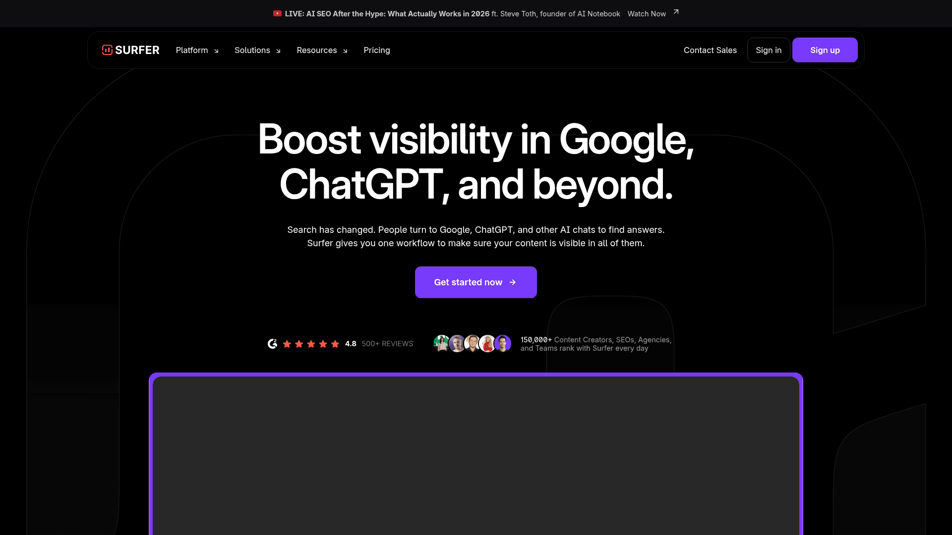 Surfer SEO screenshot