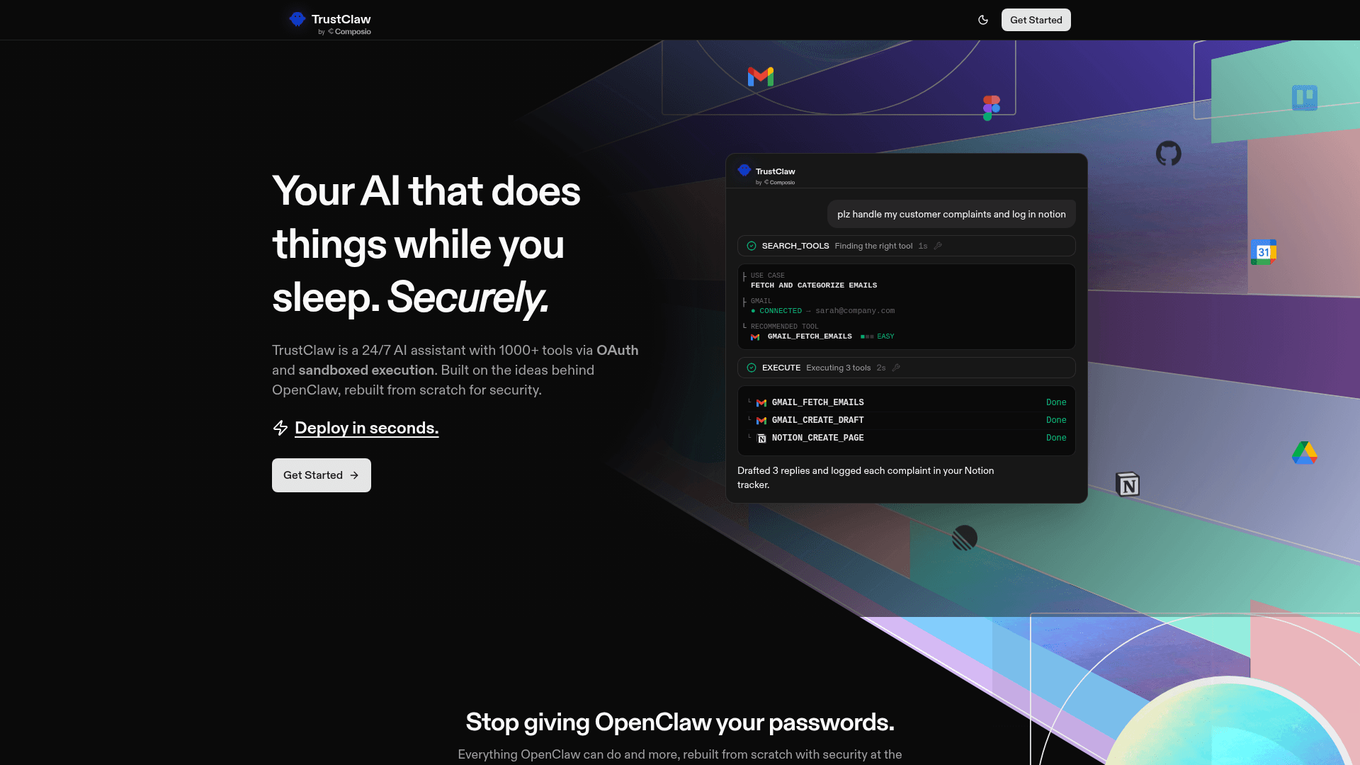 TrustClaw screenshot