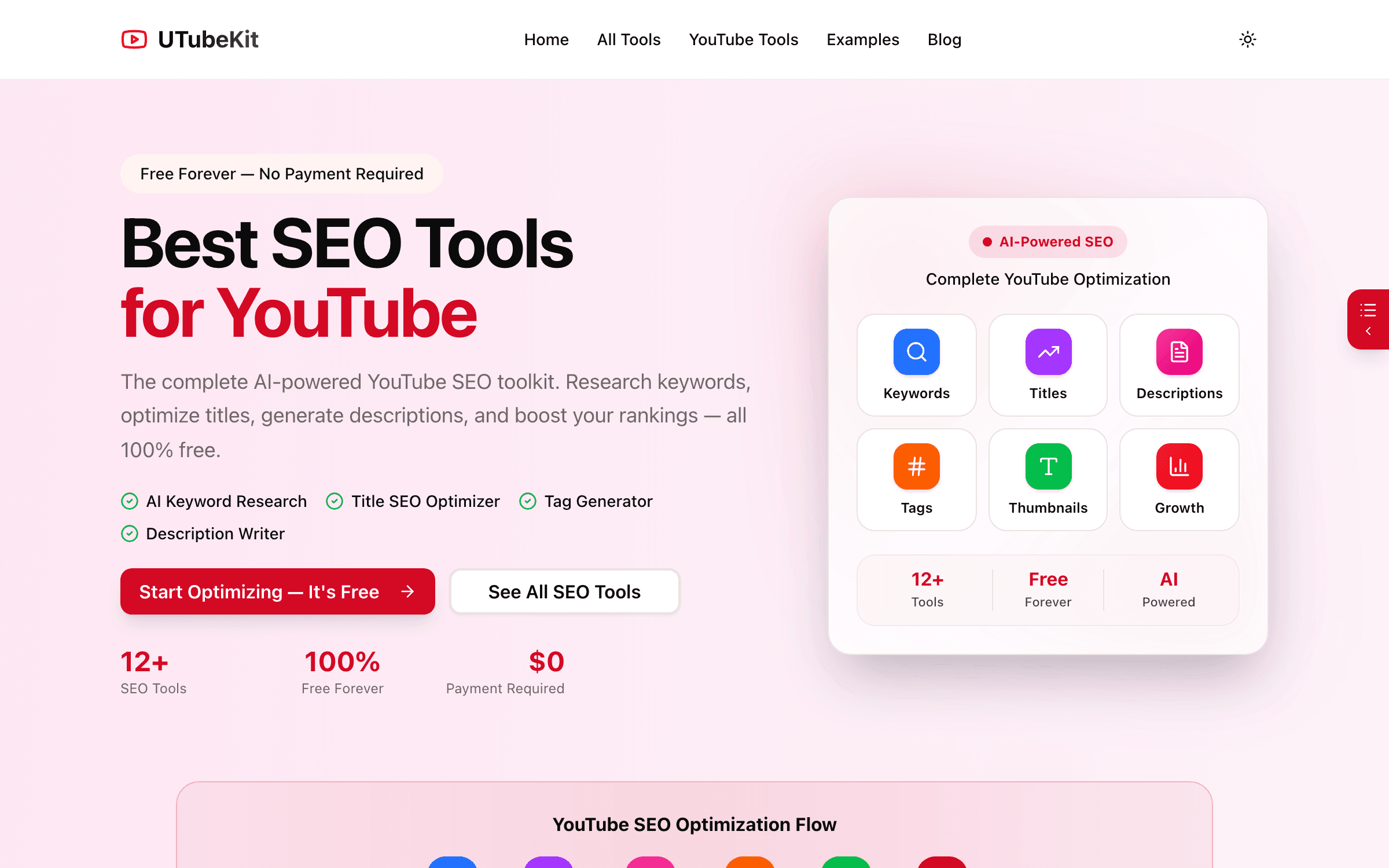 UTubeKit interface — Best Free SEO Toolkit
