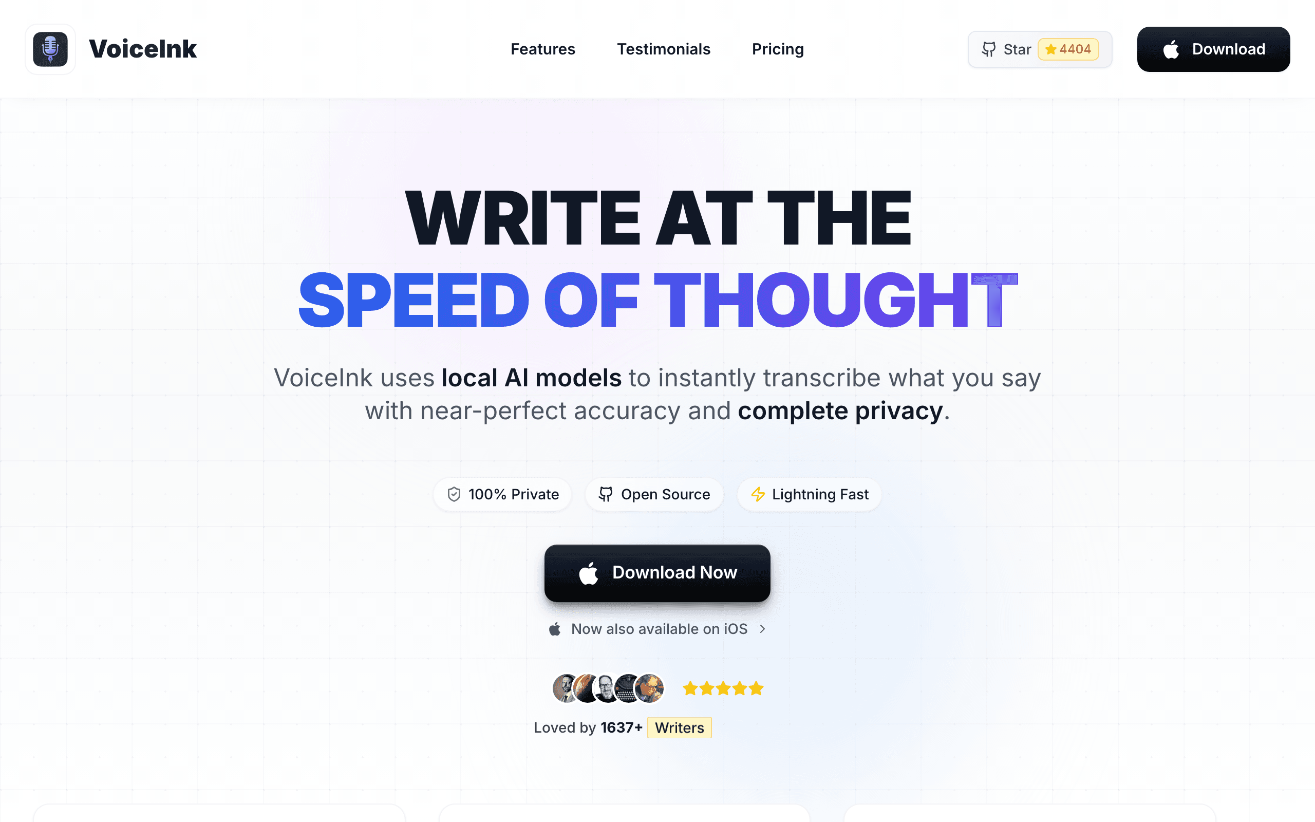 VoiceInk interface for voice dictation in vibe coding workflows
